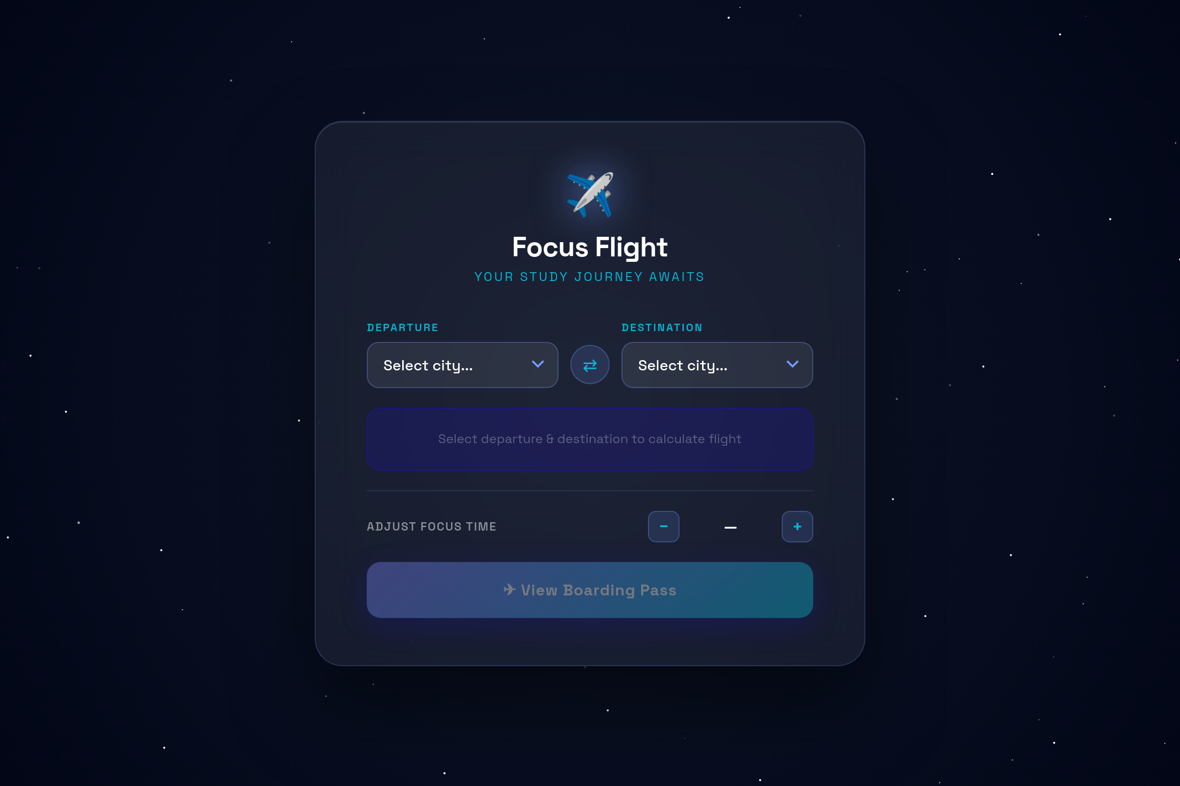 Flight Simulator Timer with breaks mini app