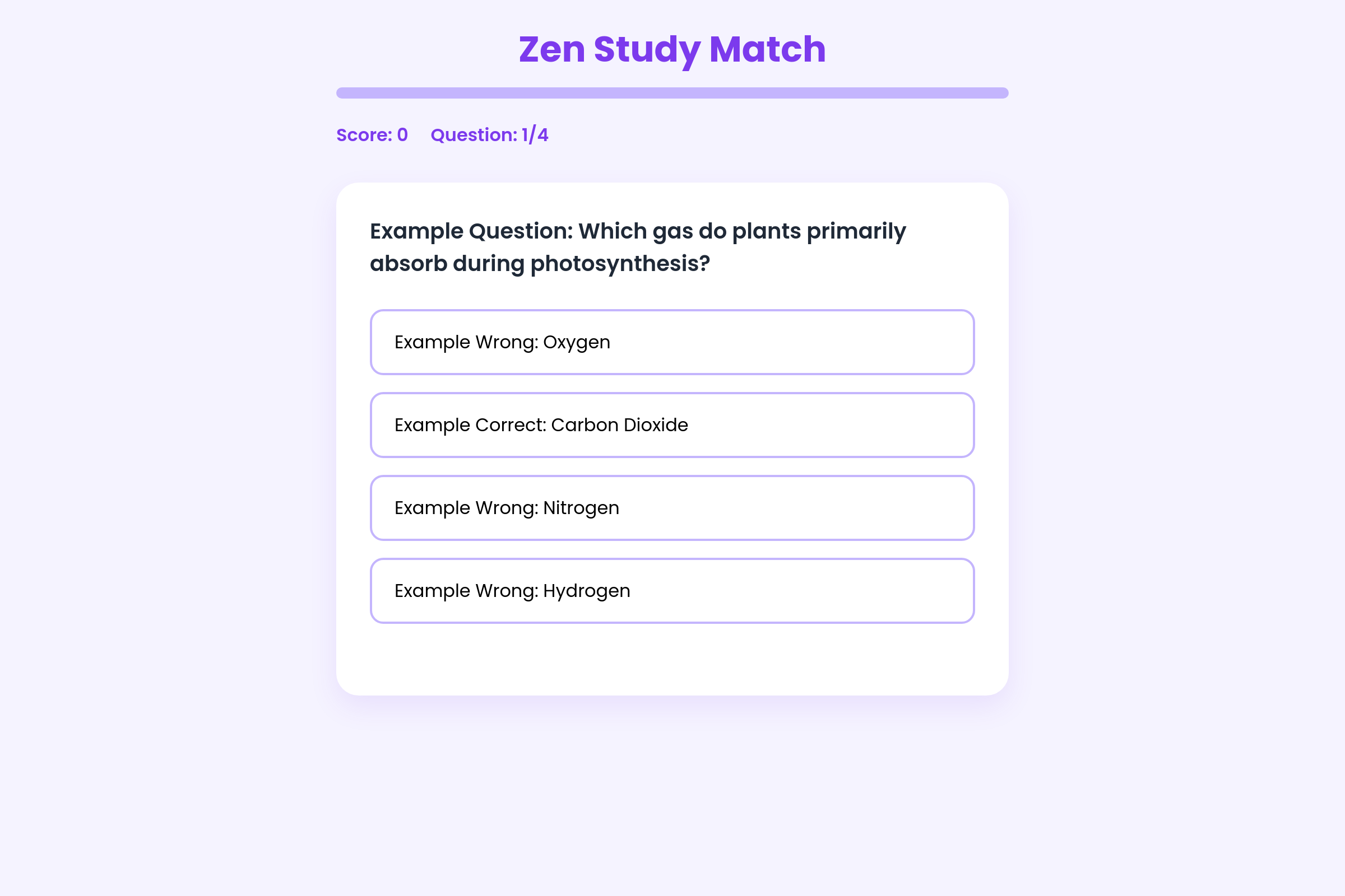 Zen Study Match mini app