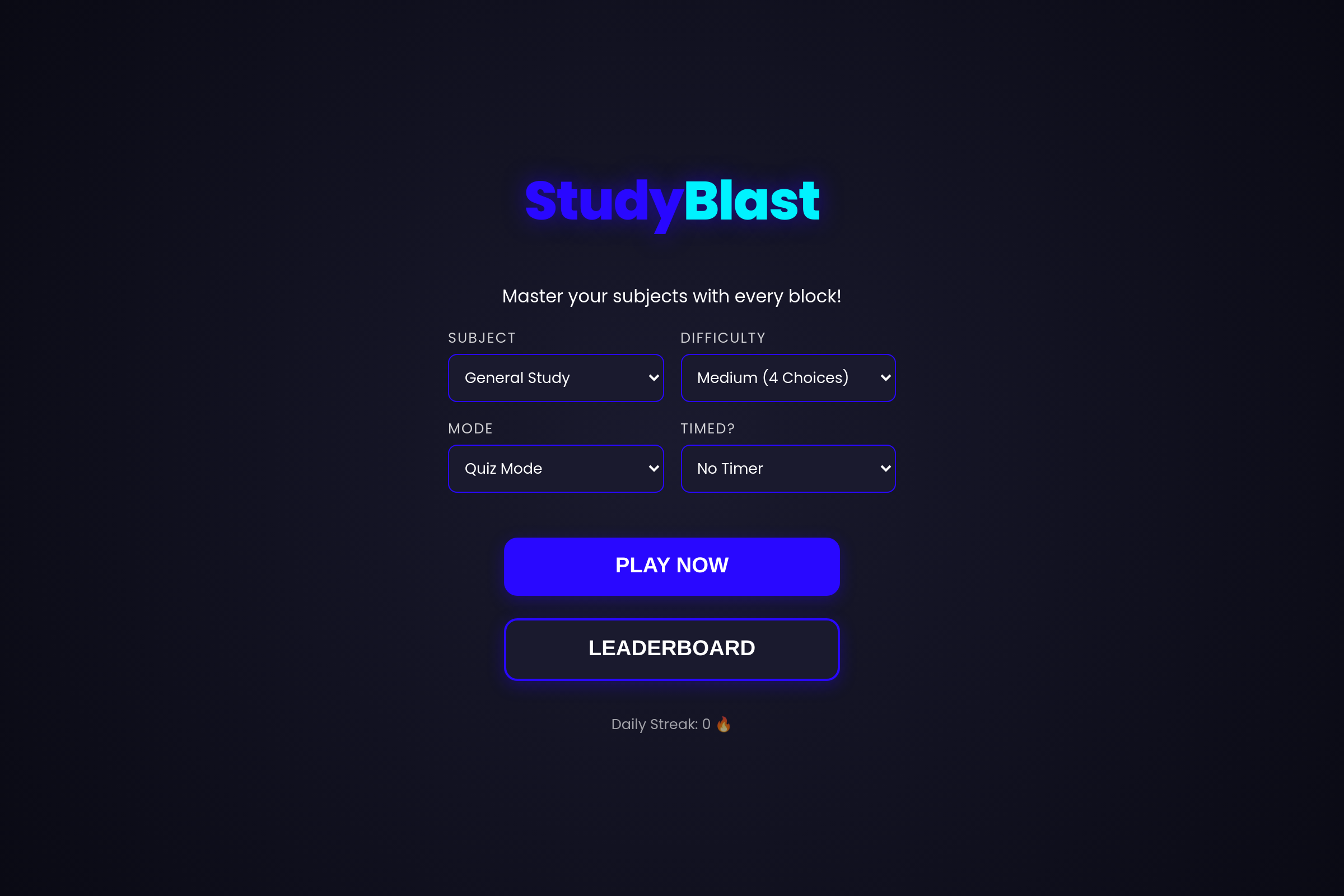 StudyBlast mini app