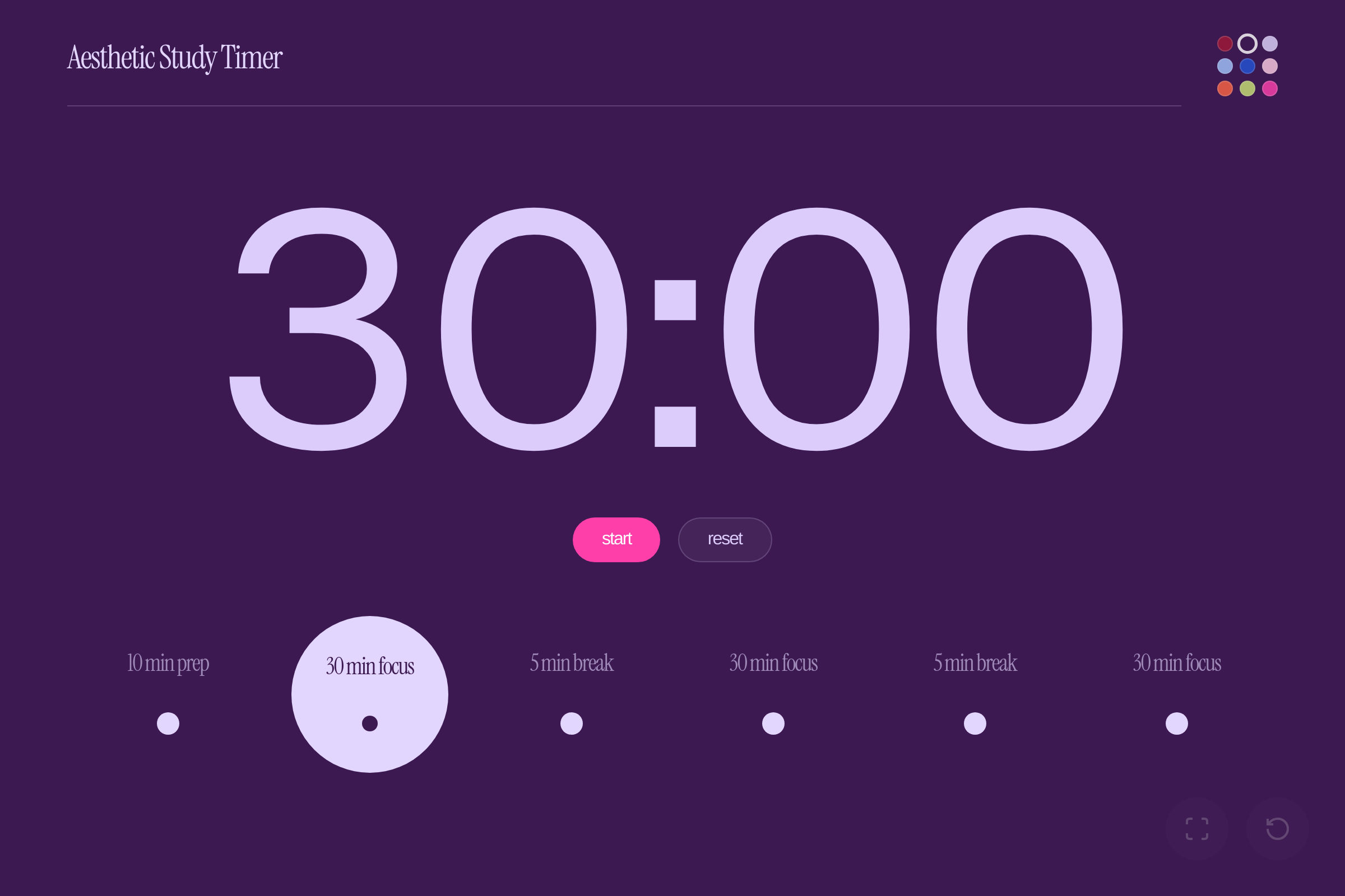 Aesthetic Study Timer (copy) mini app