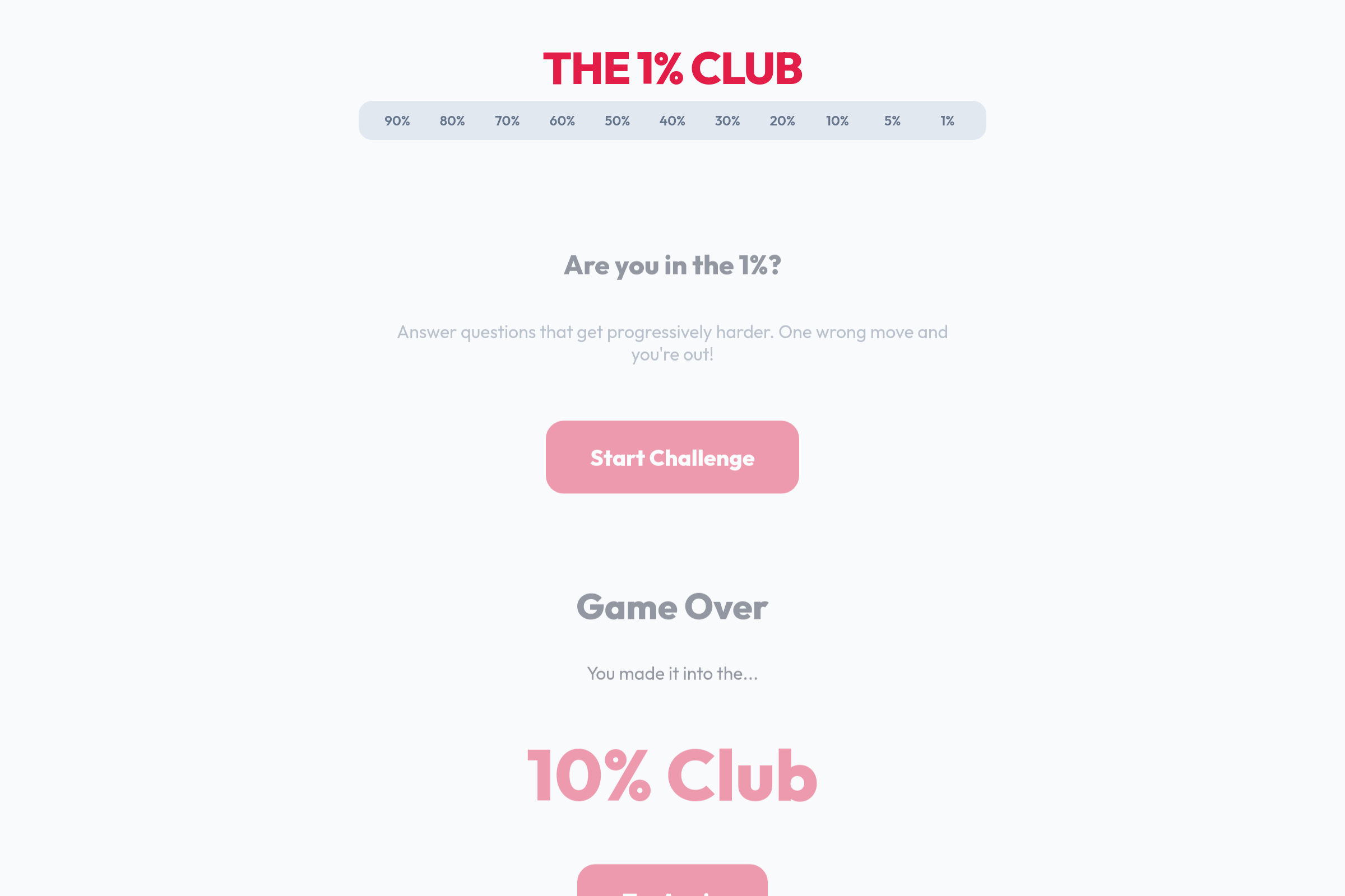 the one percent challenge mini app