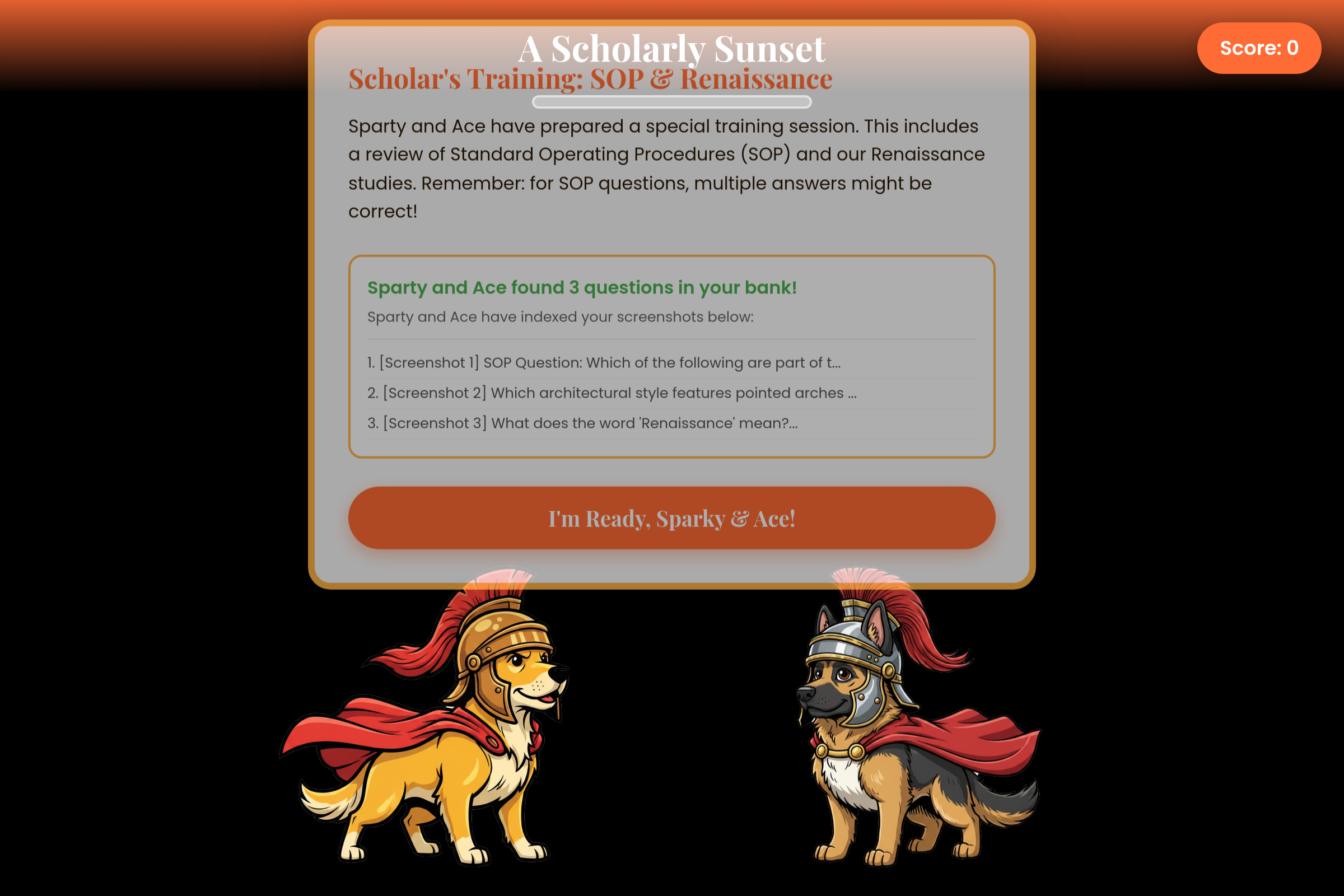 Roman Scholar Pups mini app