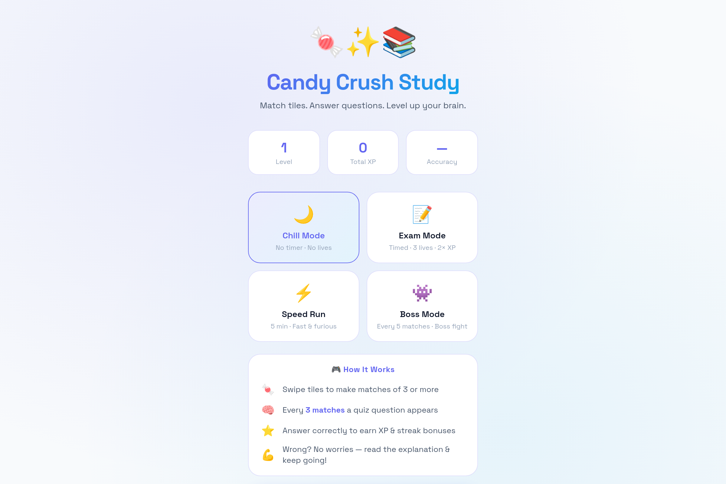 Candy Crush Study (Peeples) mini app