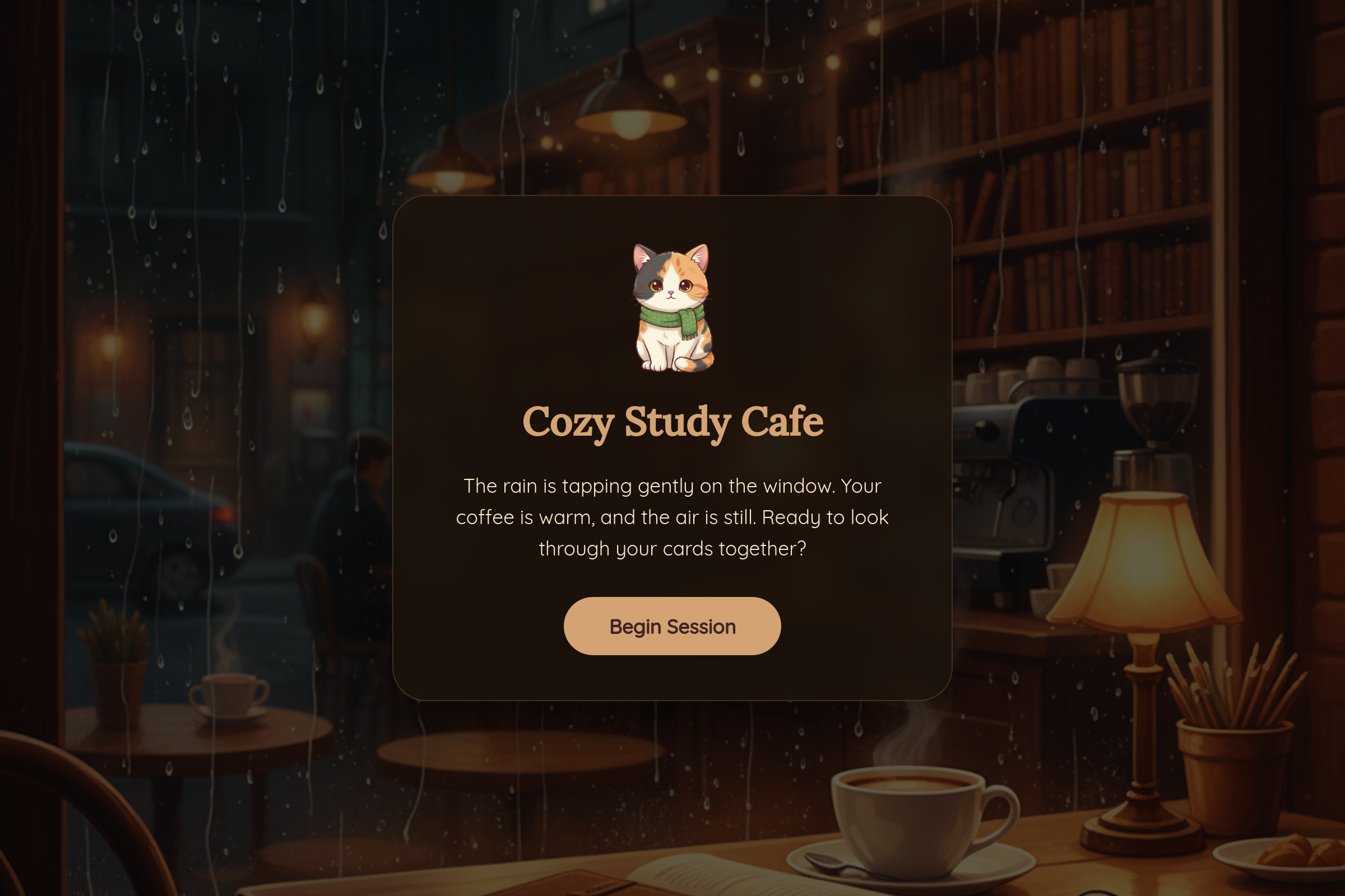 Cozy Cat Evening Study Cafe mini app