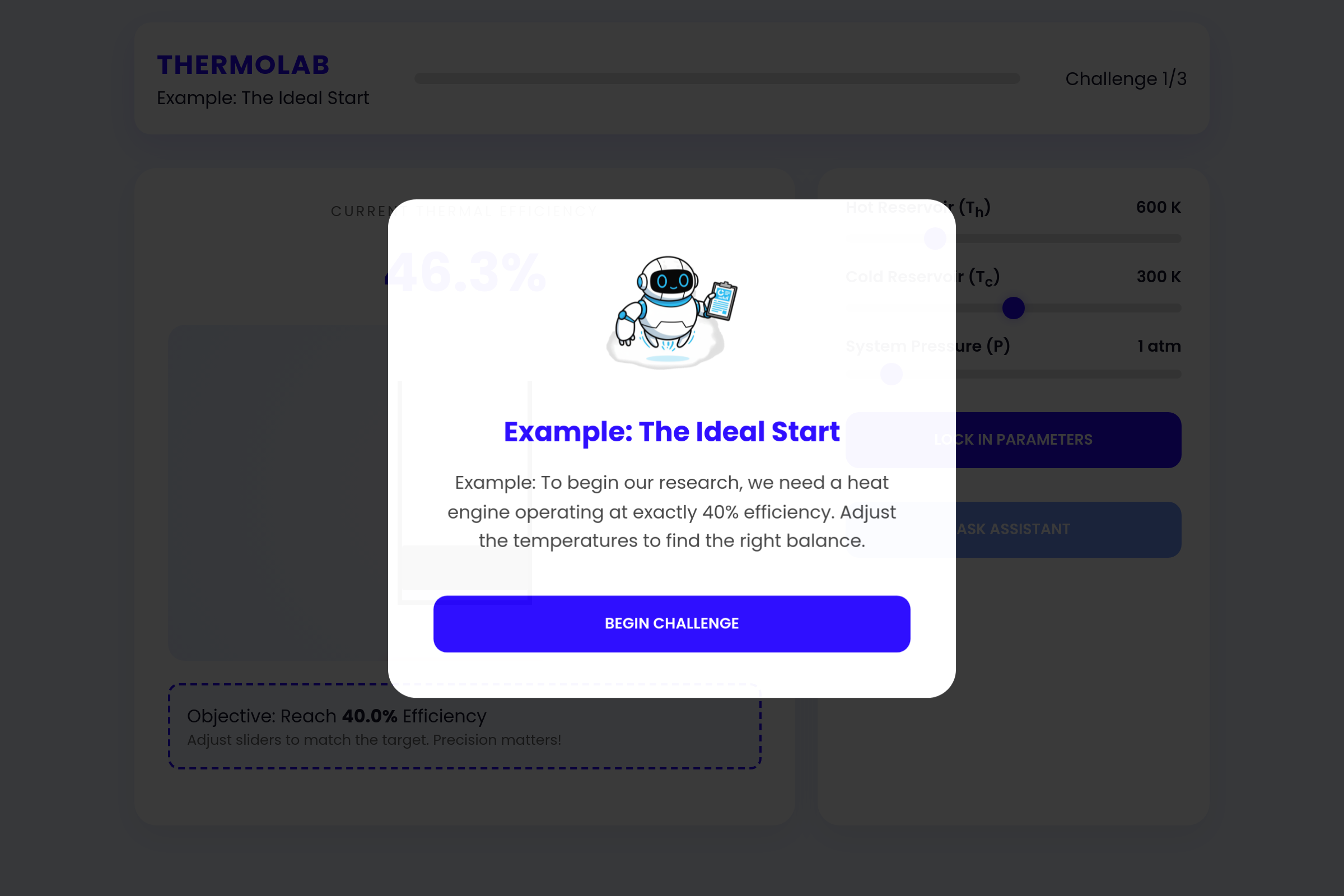 Thermodynamics Lab mini app