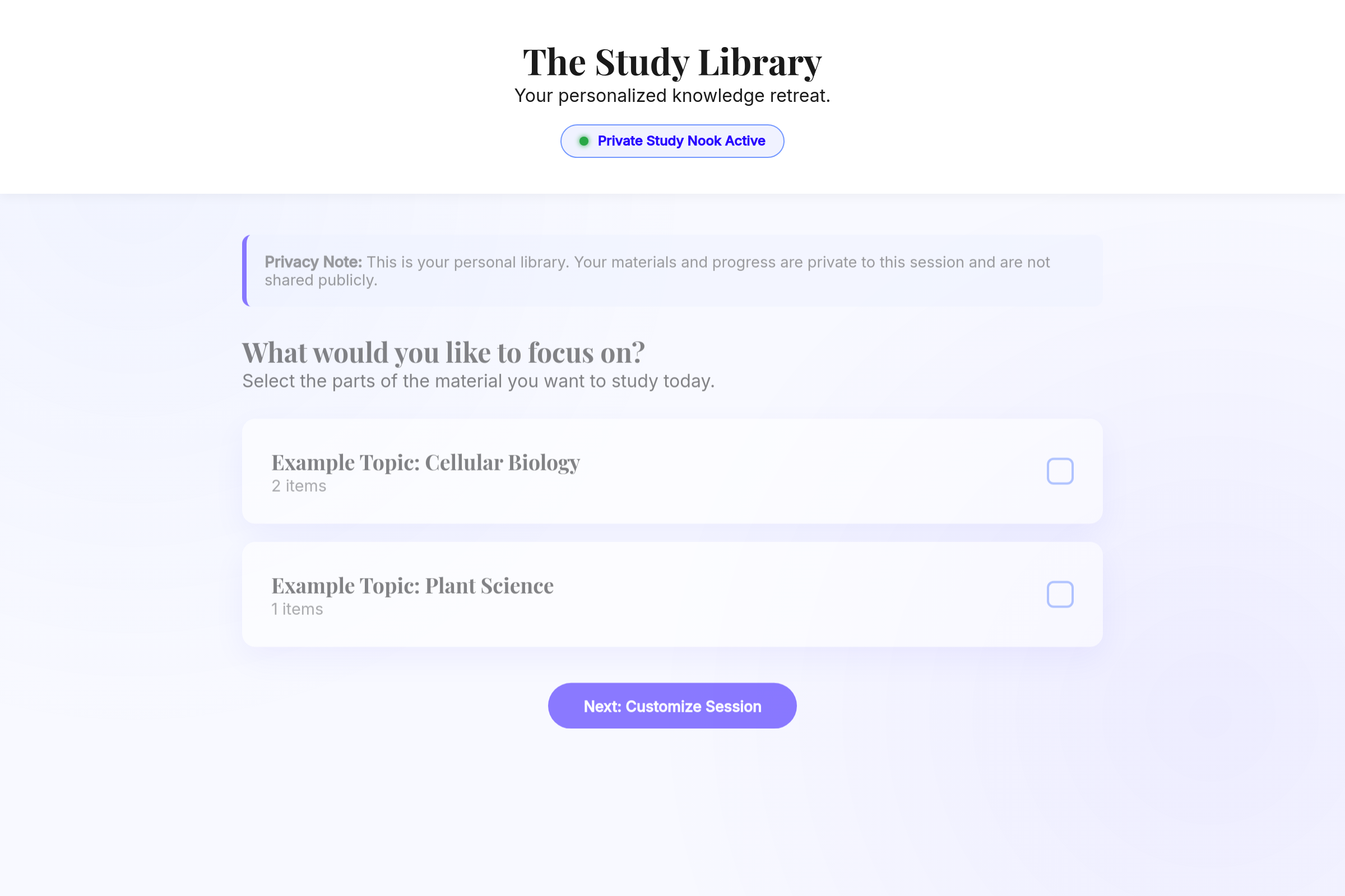 Cozy Study mini app
