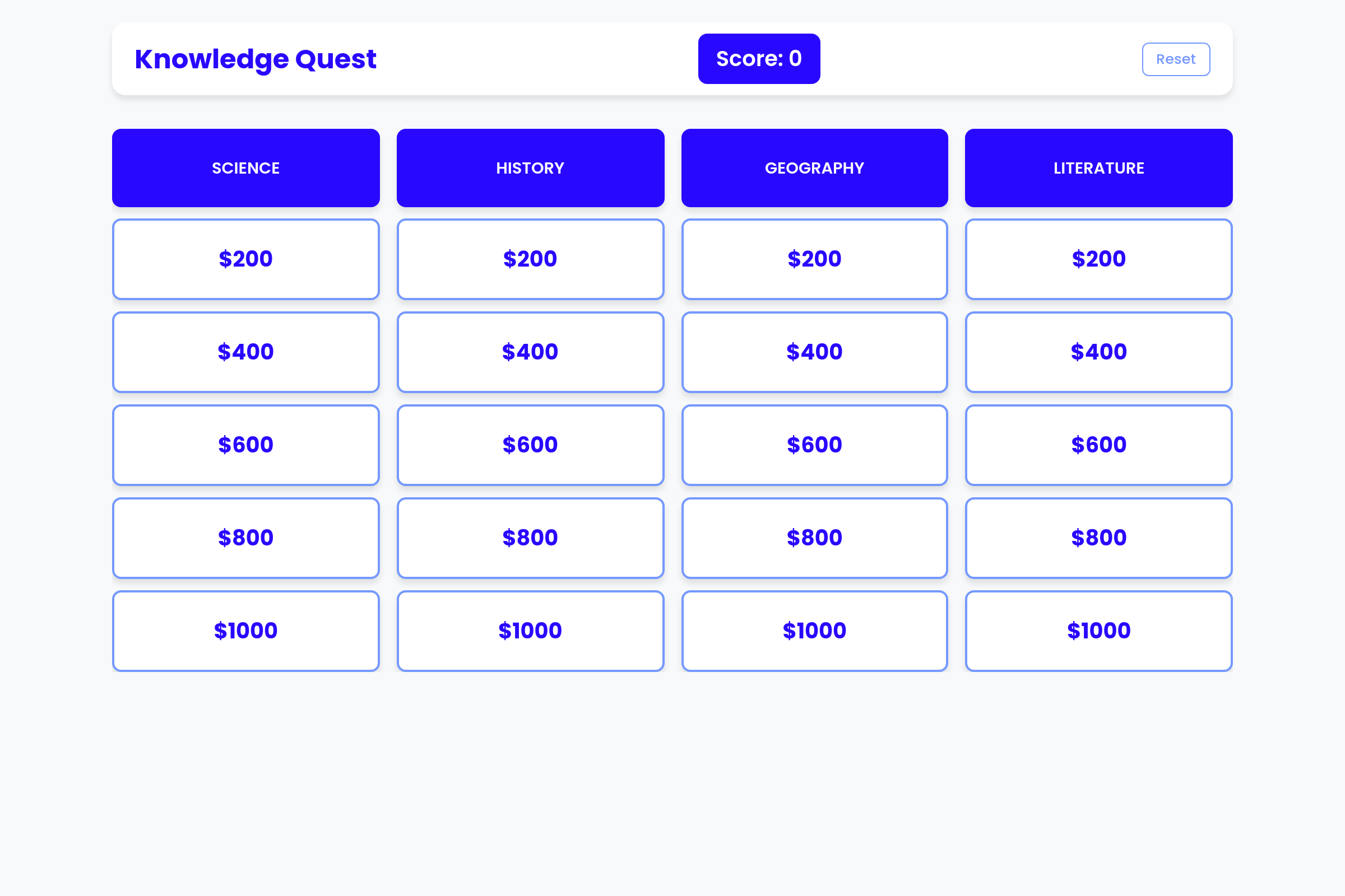 Knowledge Quest mini app