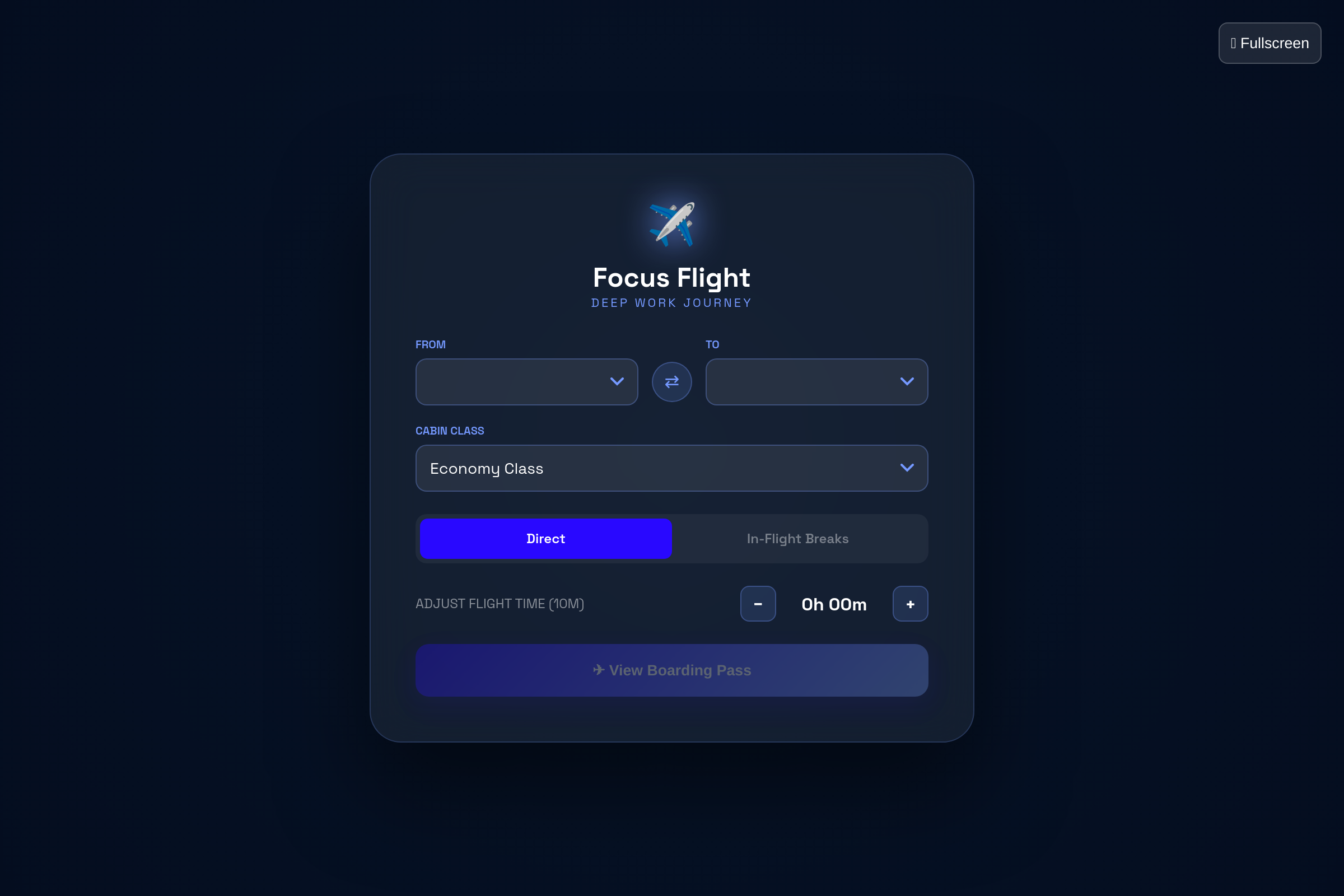 Flight Simulator Timer {Pomodoro copy} mini app