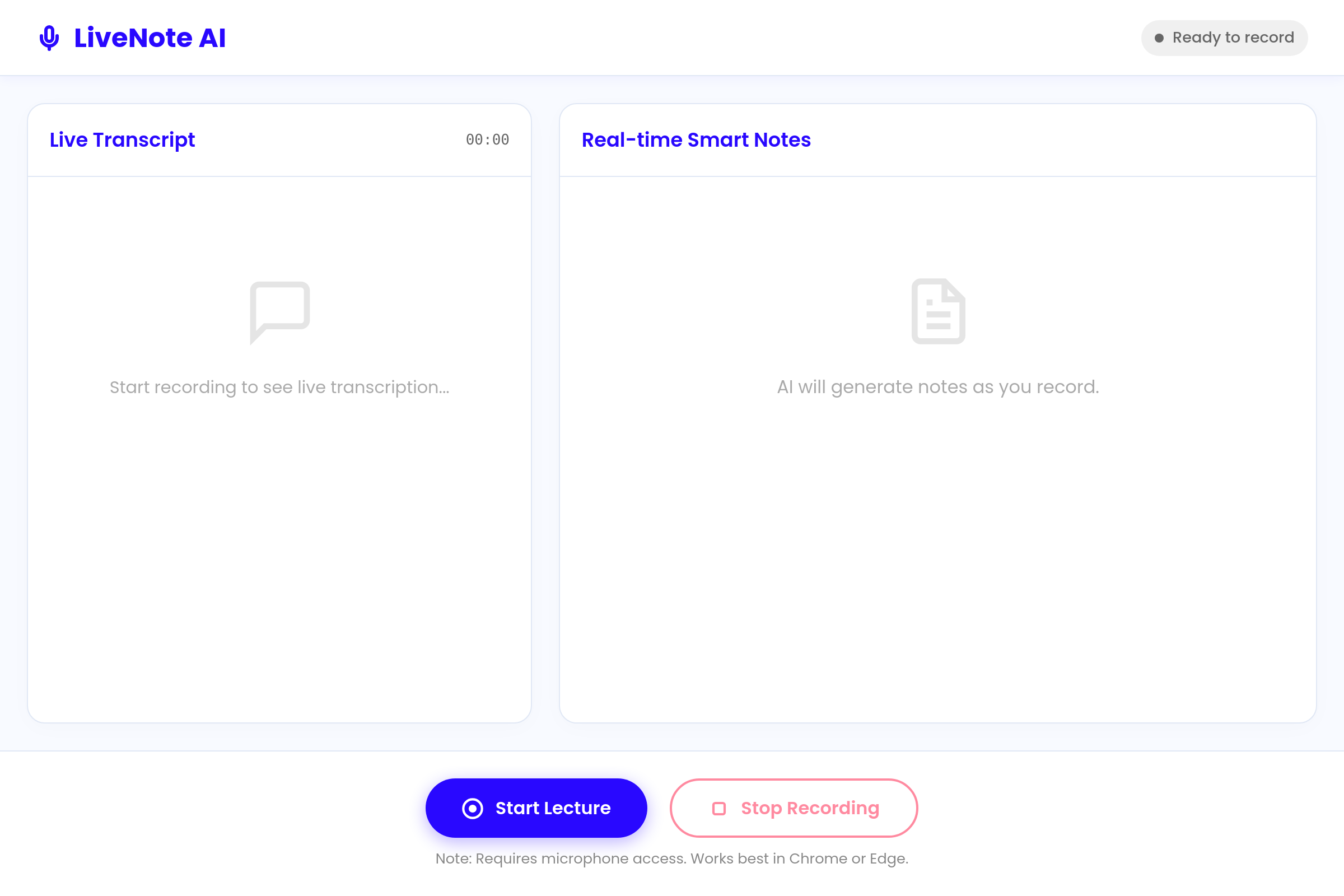 Live Lecture Notes mini app