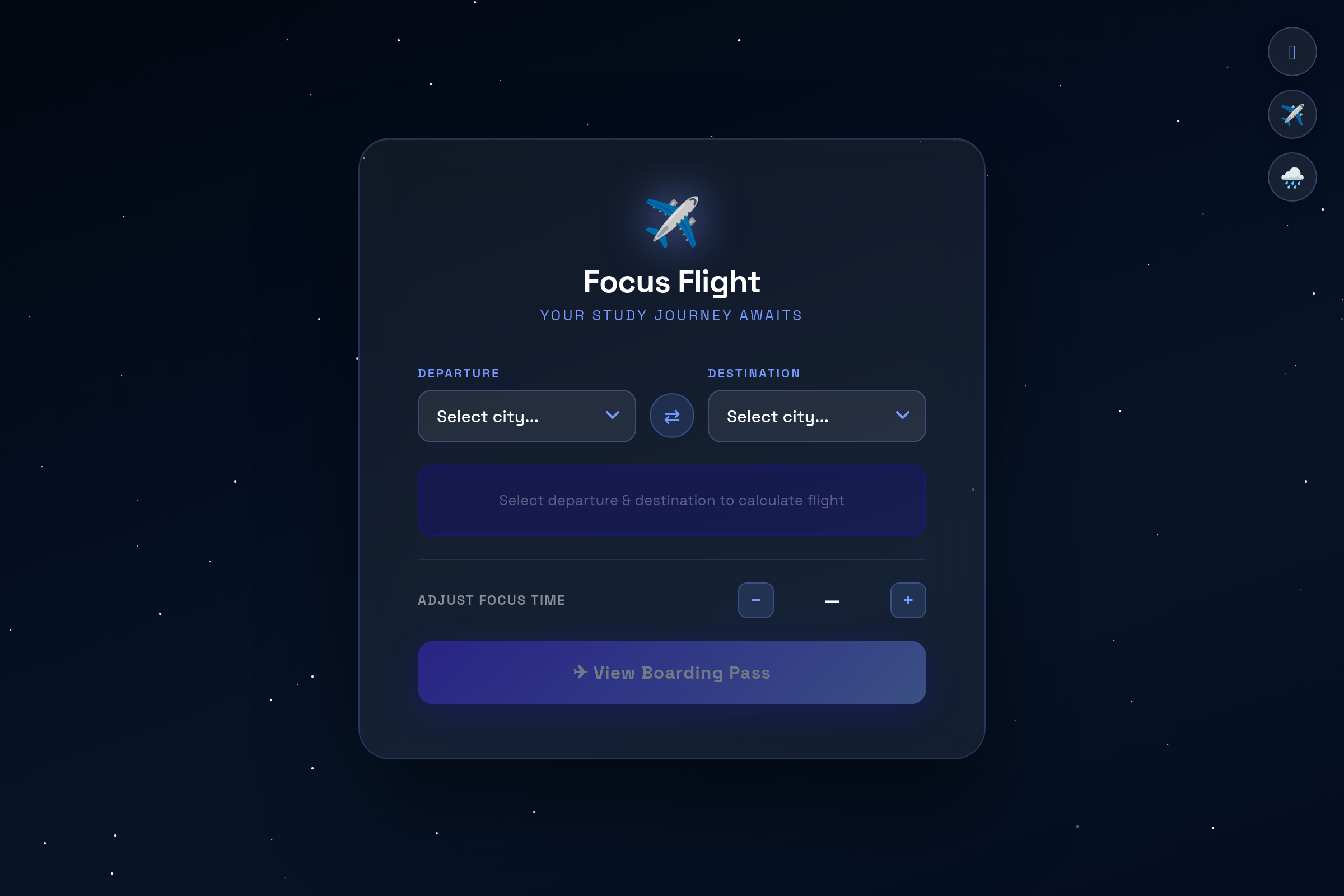 Flight Simulator Timer mini app