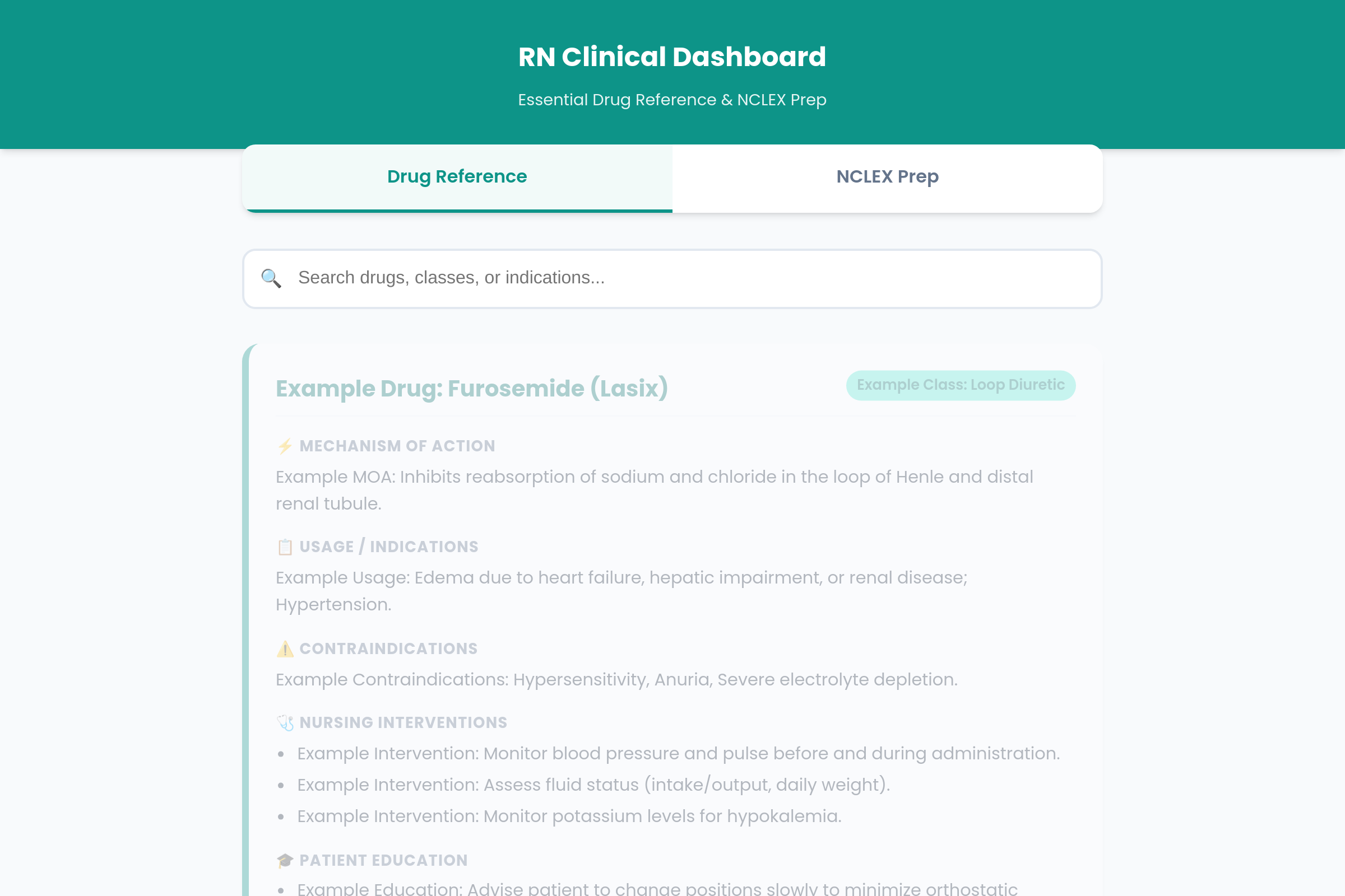 NurseRx Reference mini app