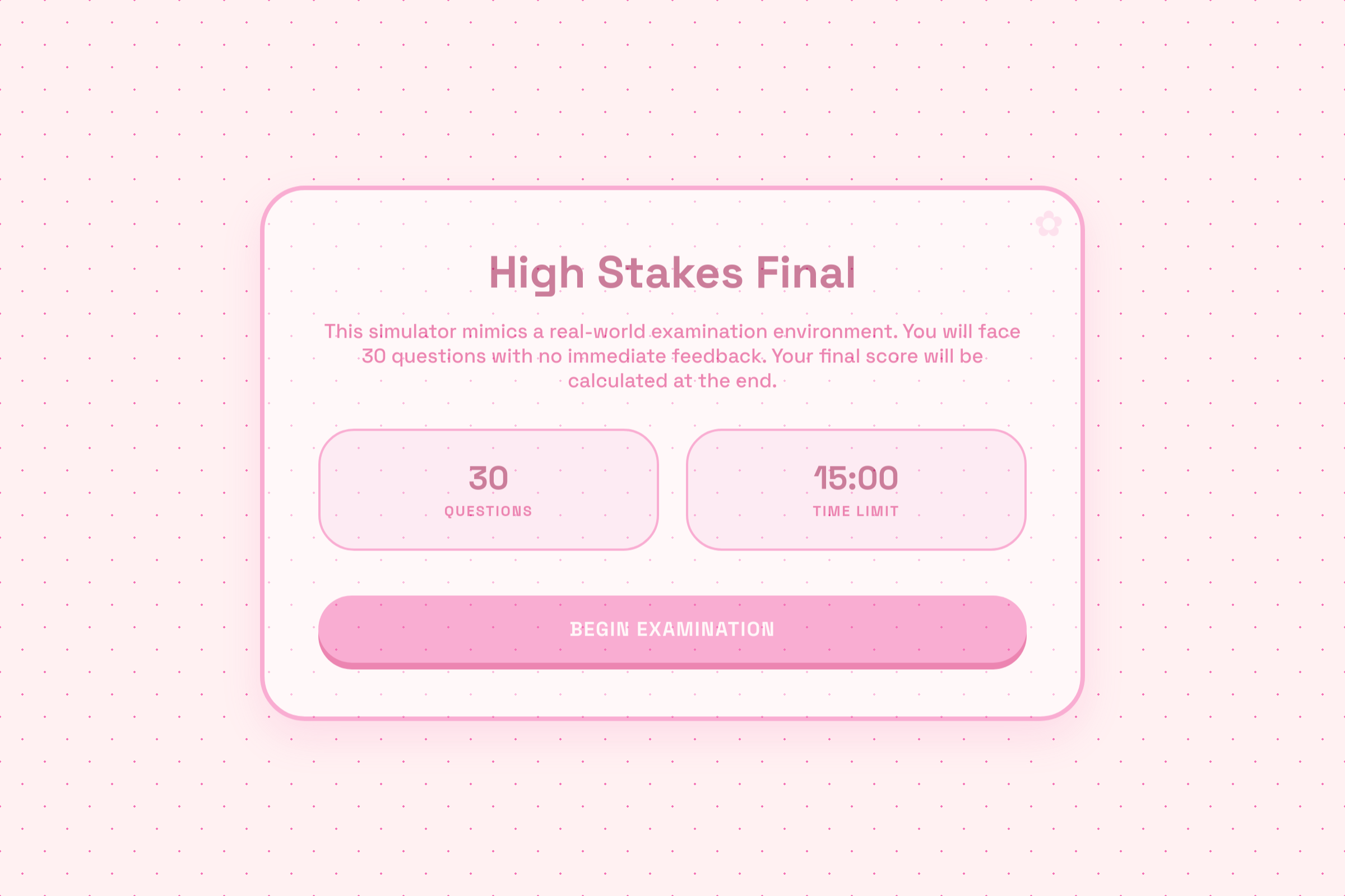 Final Exam Simulator 💕 mini app