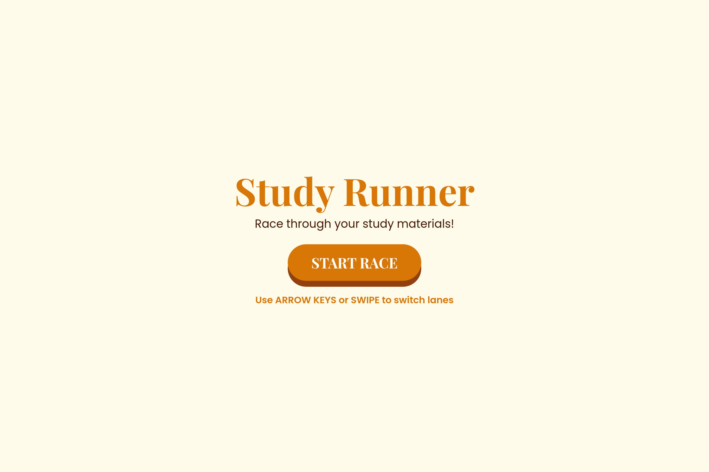 Study Runner Dash mini app