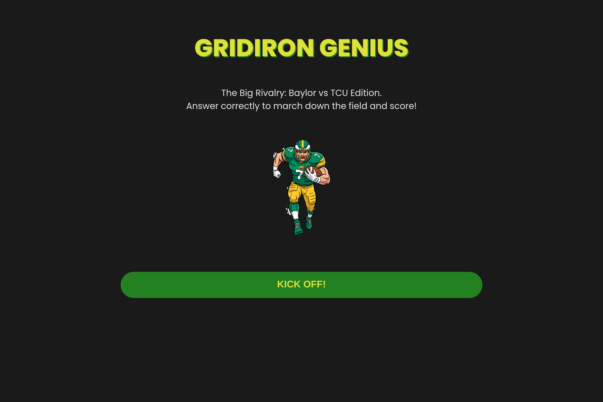 Gridiron Genius Football Game Baylor vs TCU mini app