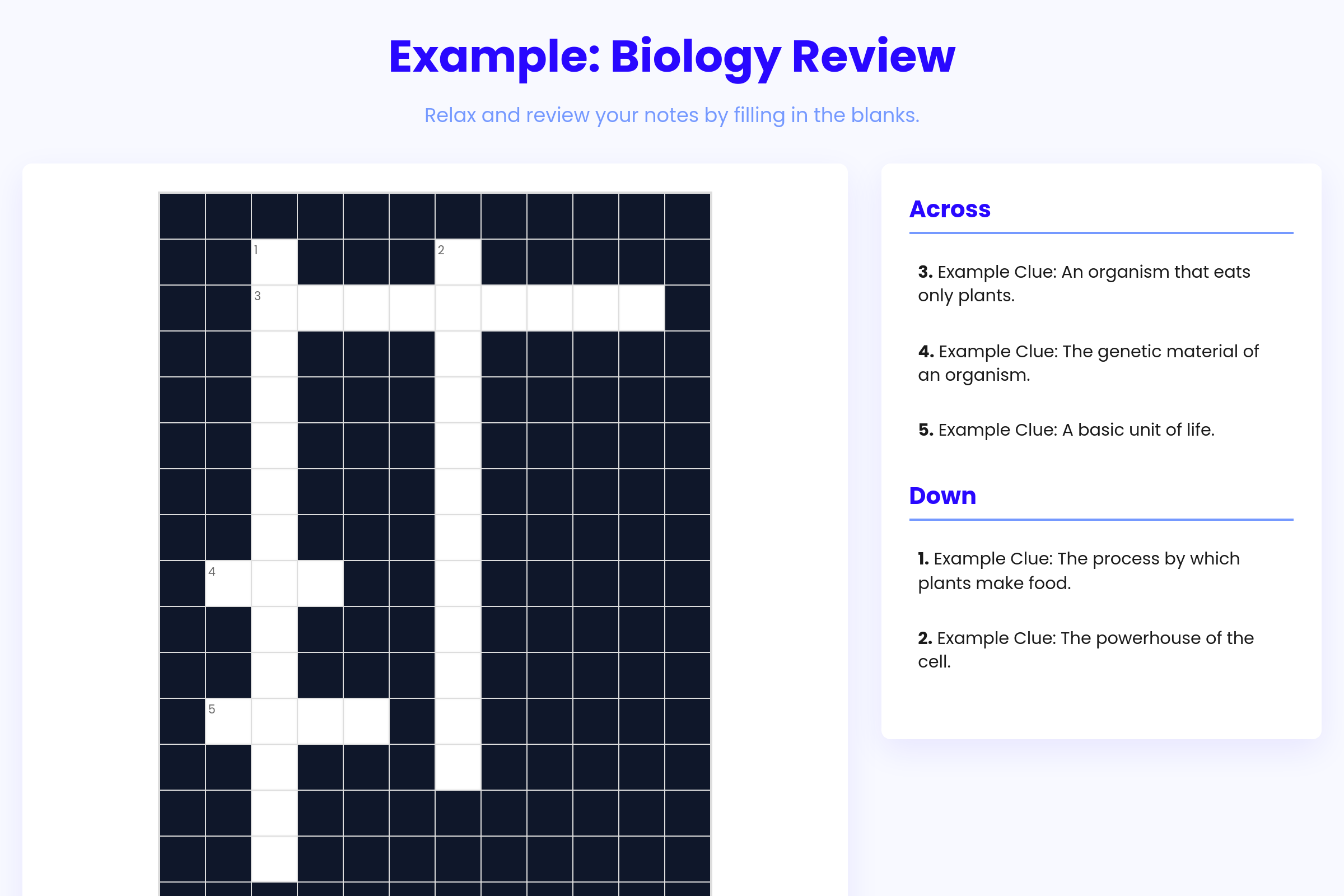 Comprehensive Calm Crossword mini app