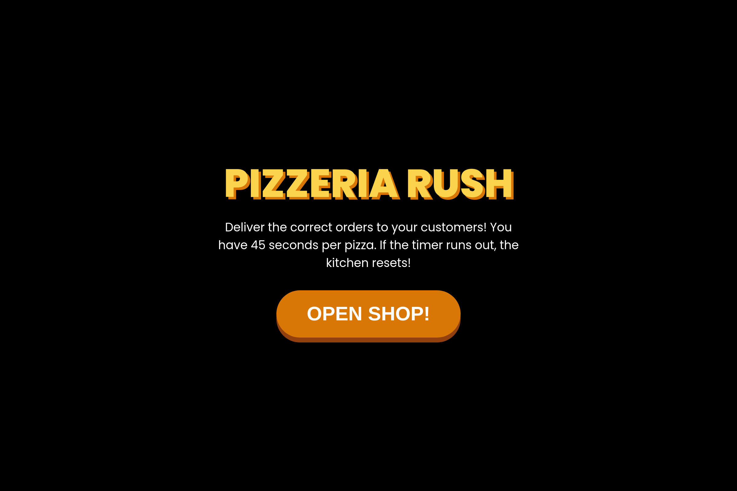 Pizza Rush Quiz mini app