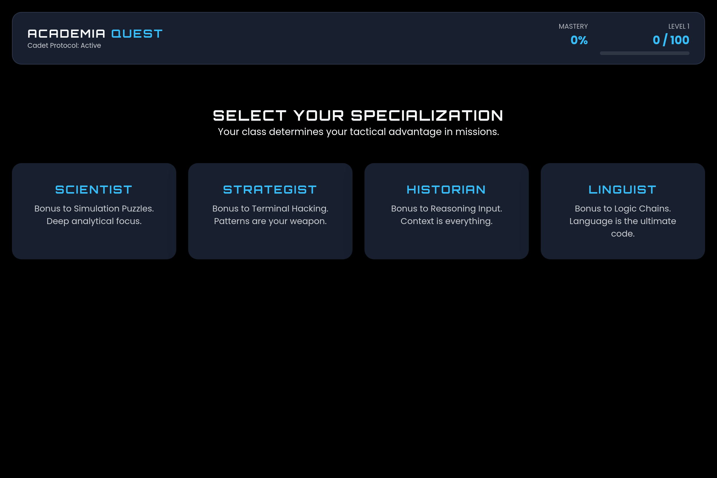 Academia Quest mini app