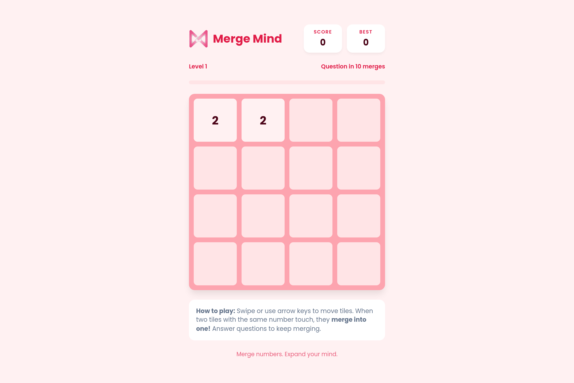 Physiology 2048 mini app