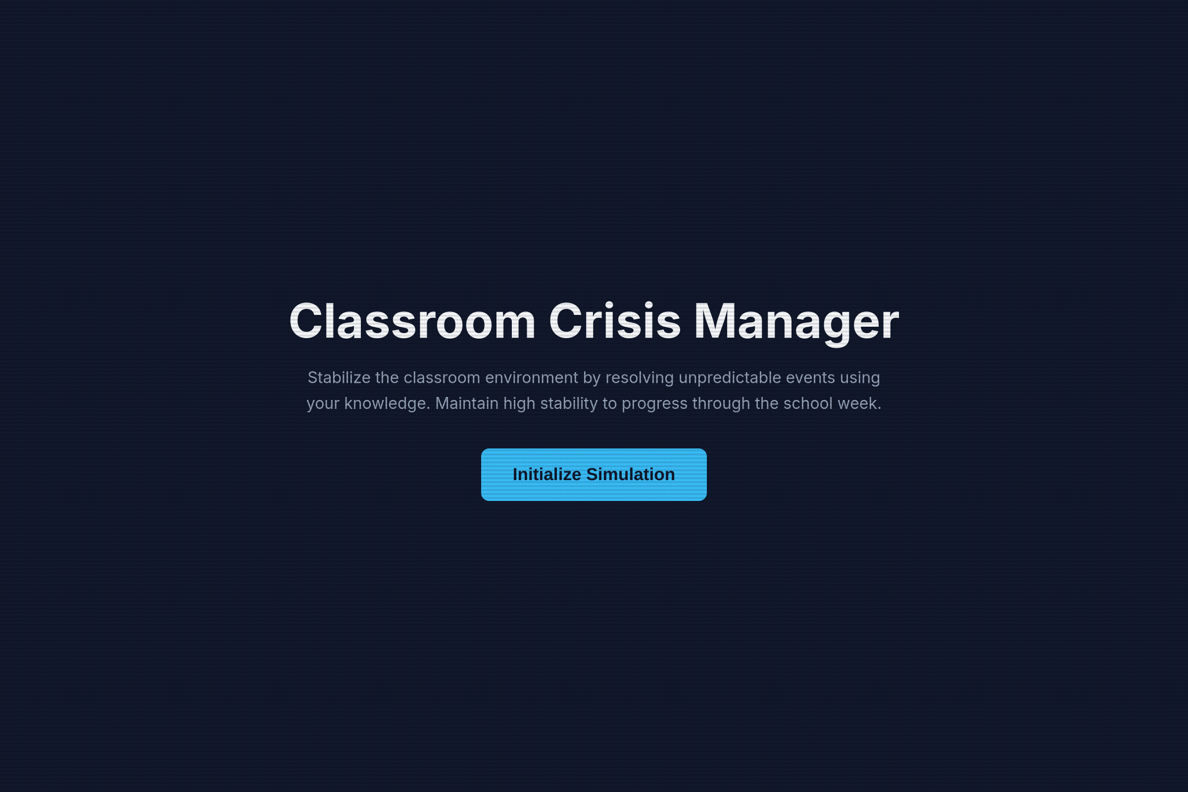 Classroom Crisis Manager mini app