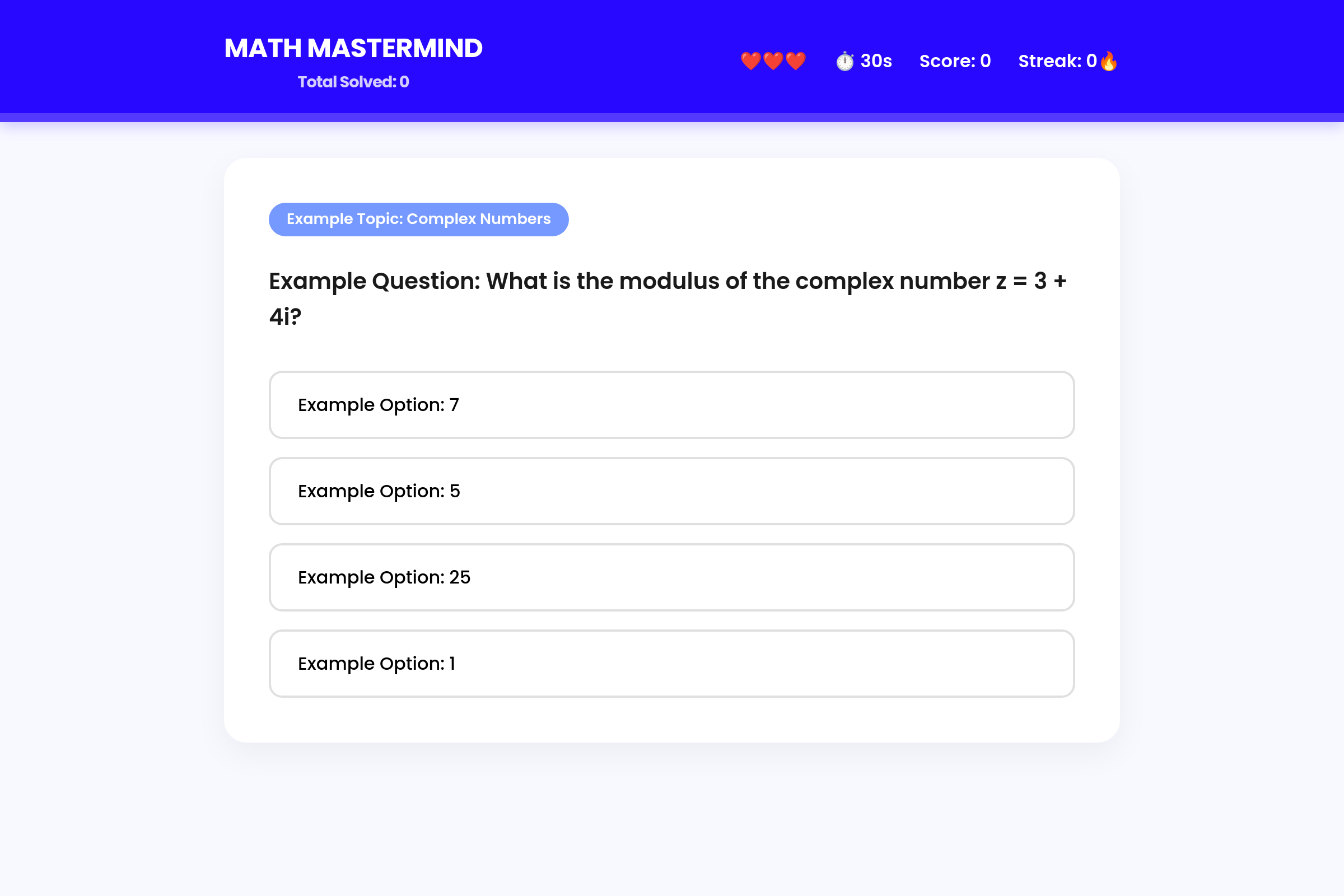 Math Mastermind mini app