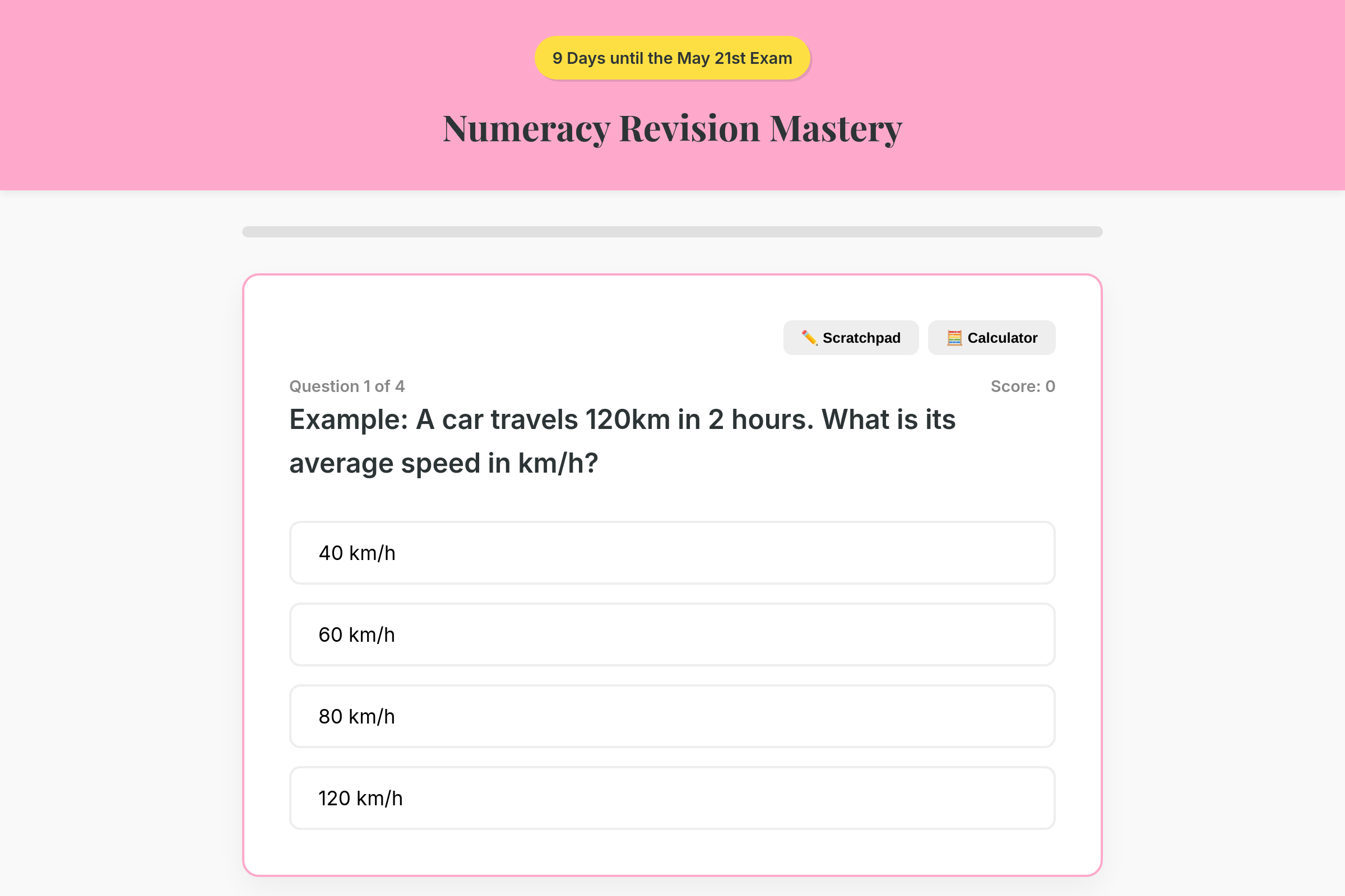 Numeracy Master mini app