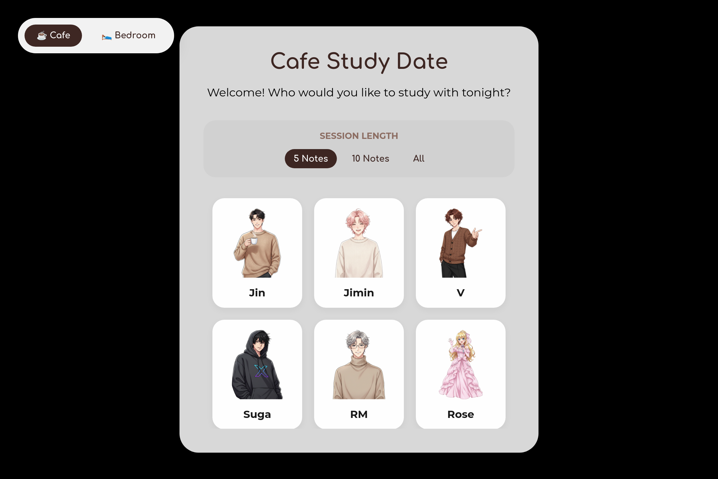 Cafe Study Date mini app