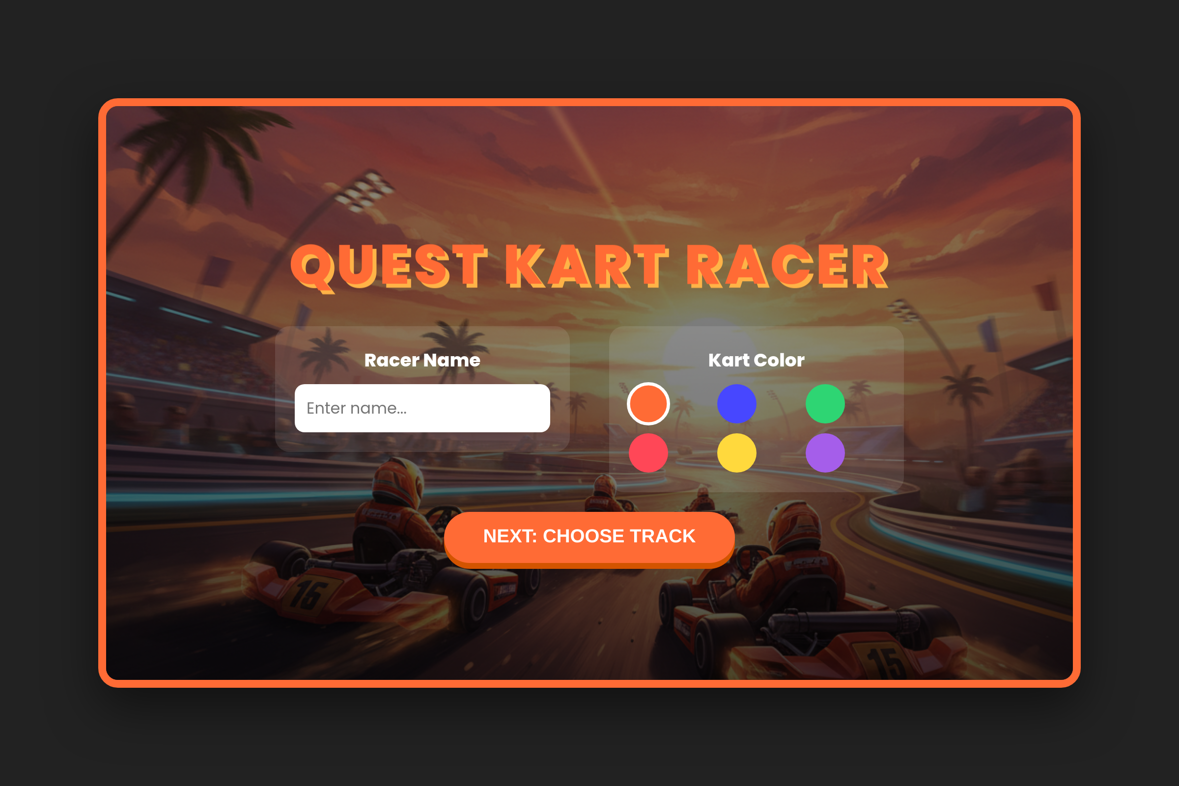 Quest Kart Racer mini app