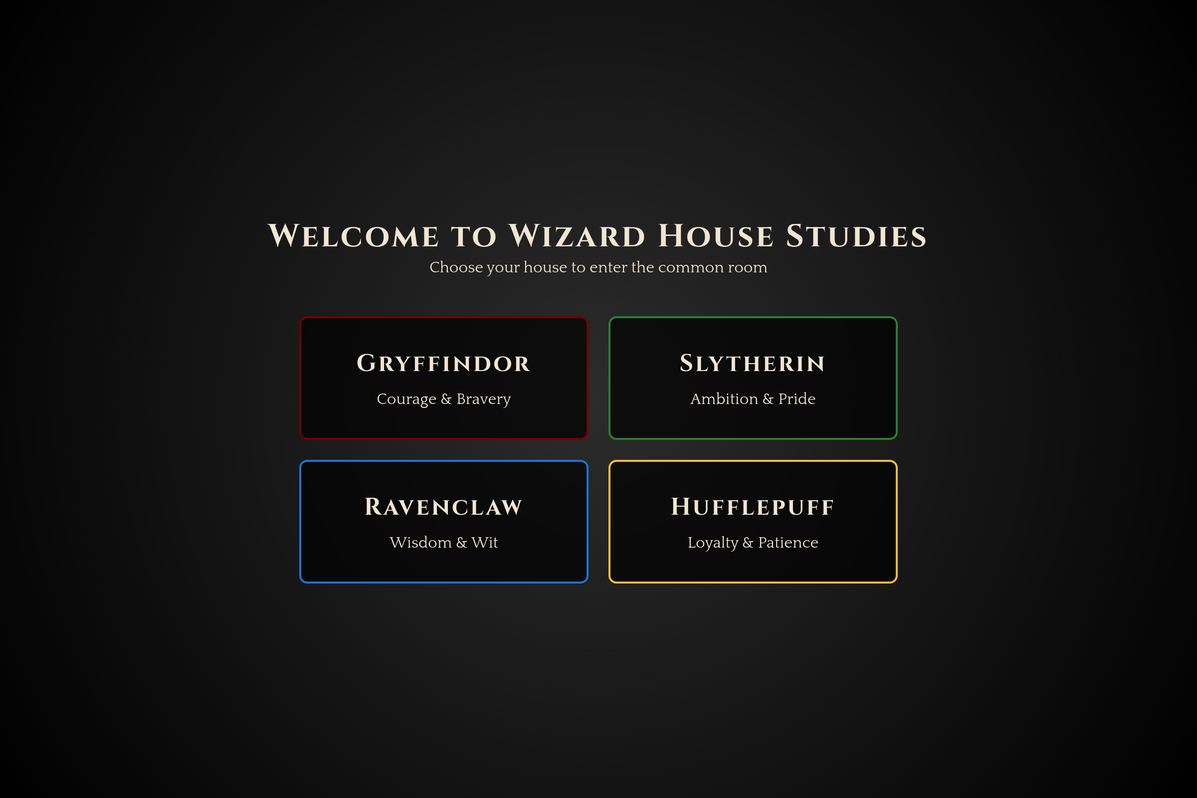 Wizard House Studies mini app