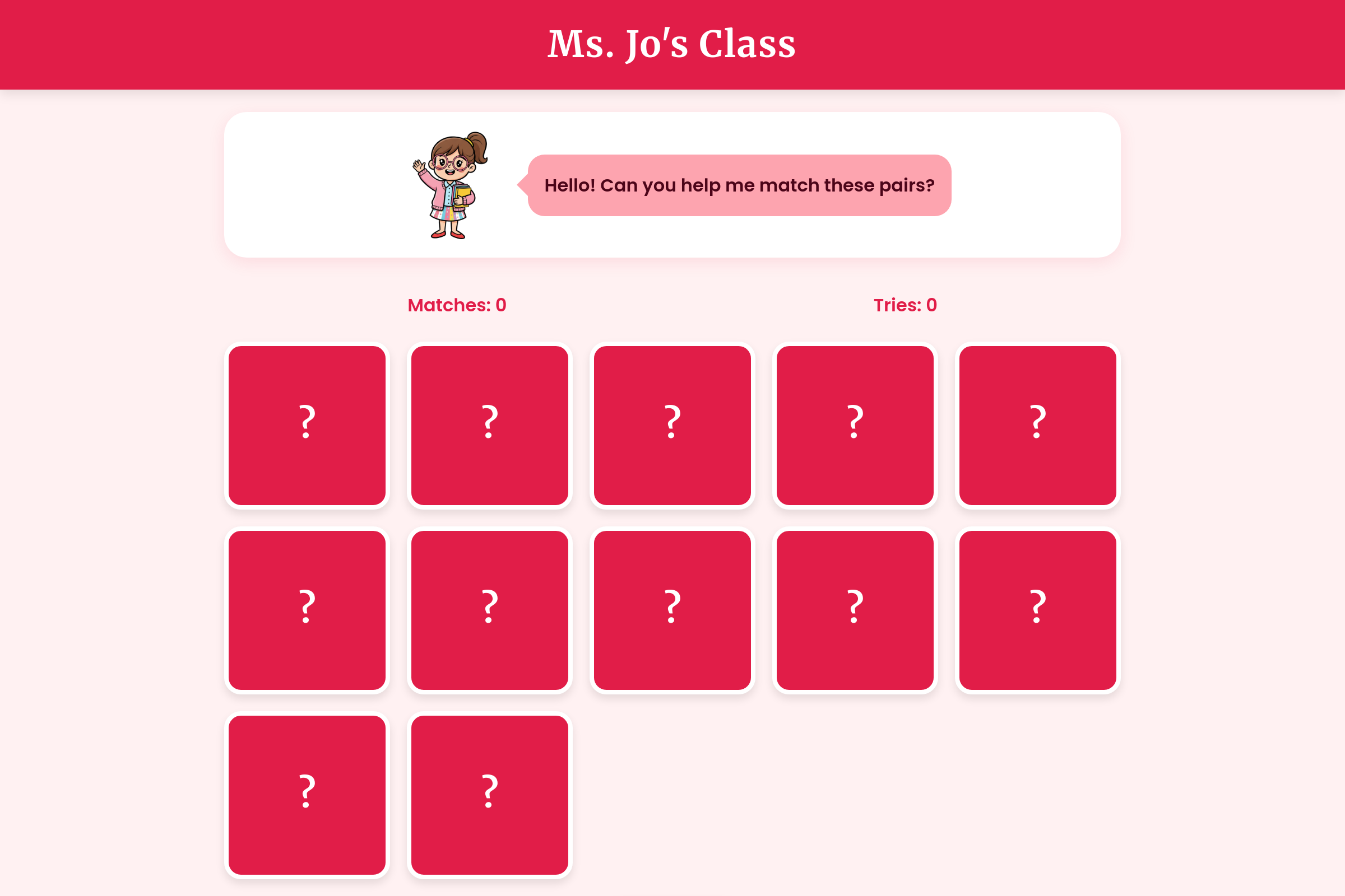 Ms Jo Class mini app