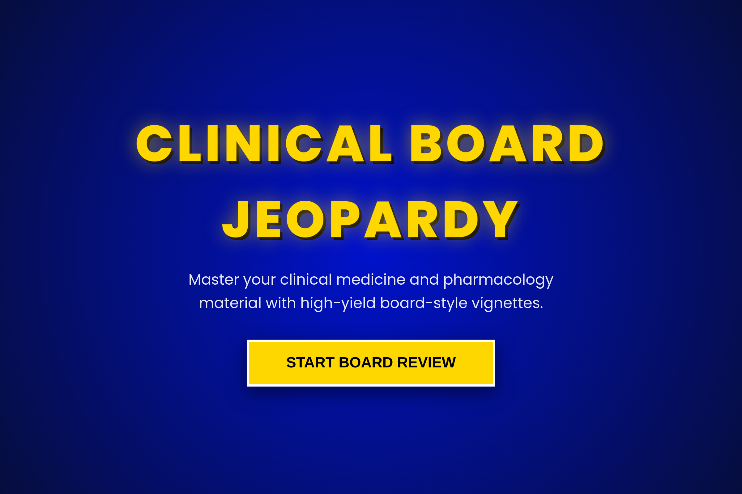 Clinical Medicine Jeopardy Quiz Master mini app