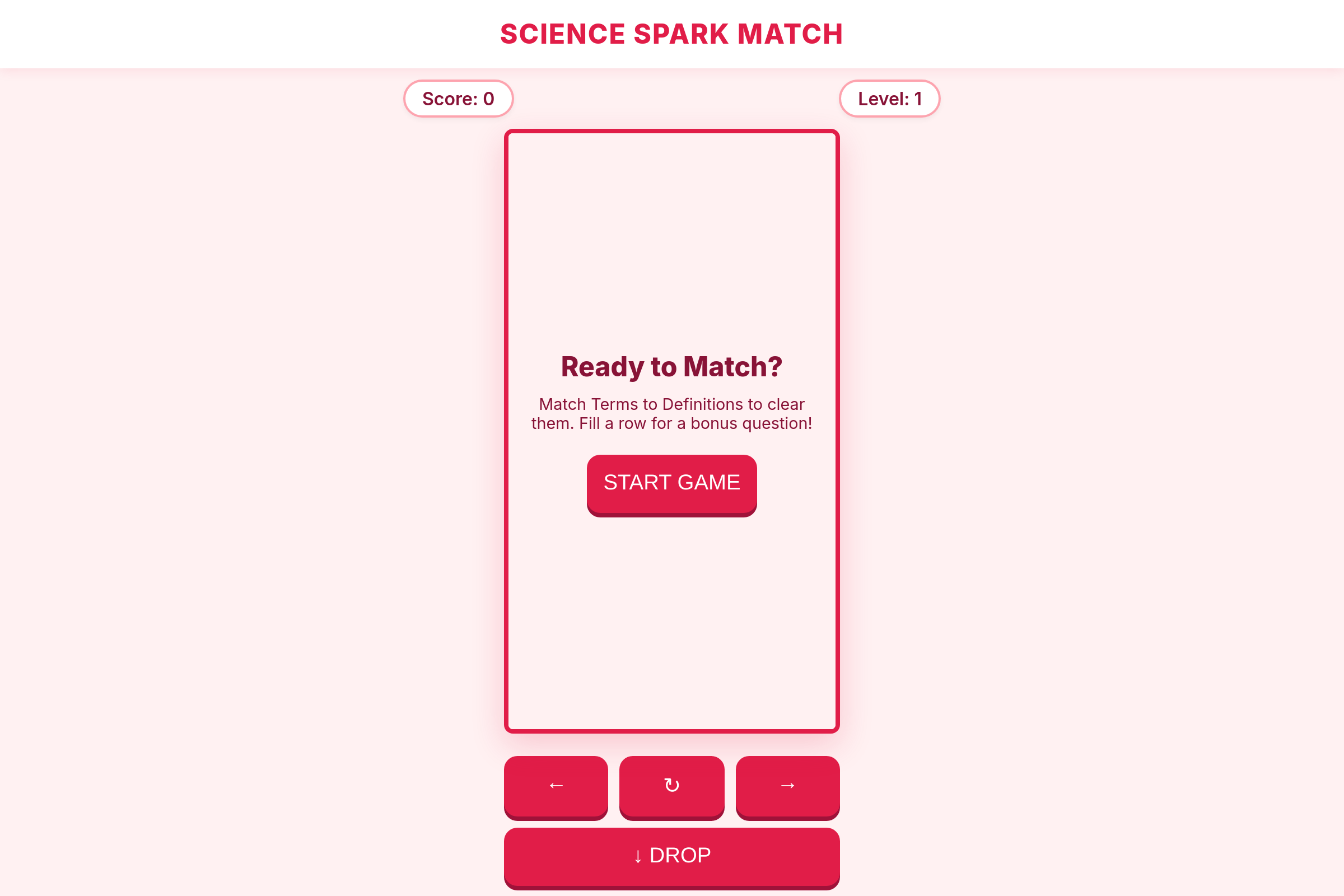 Science Drop mini app