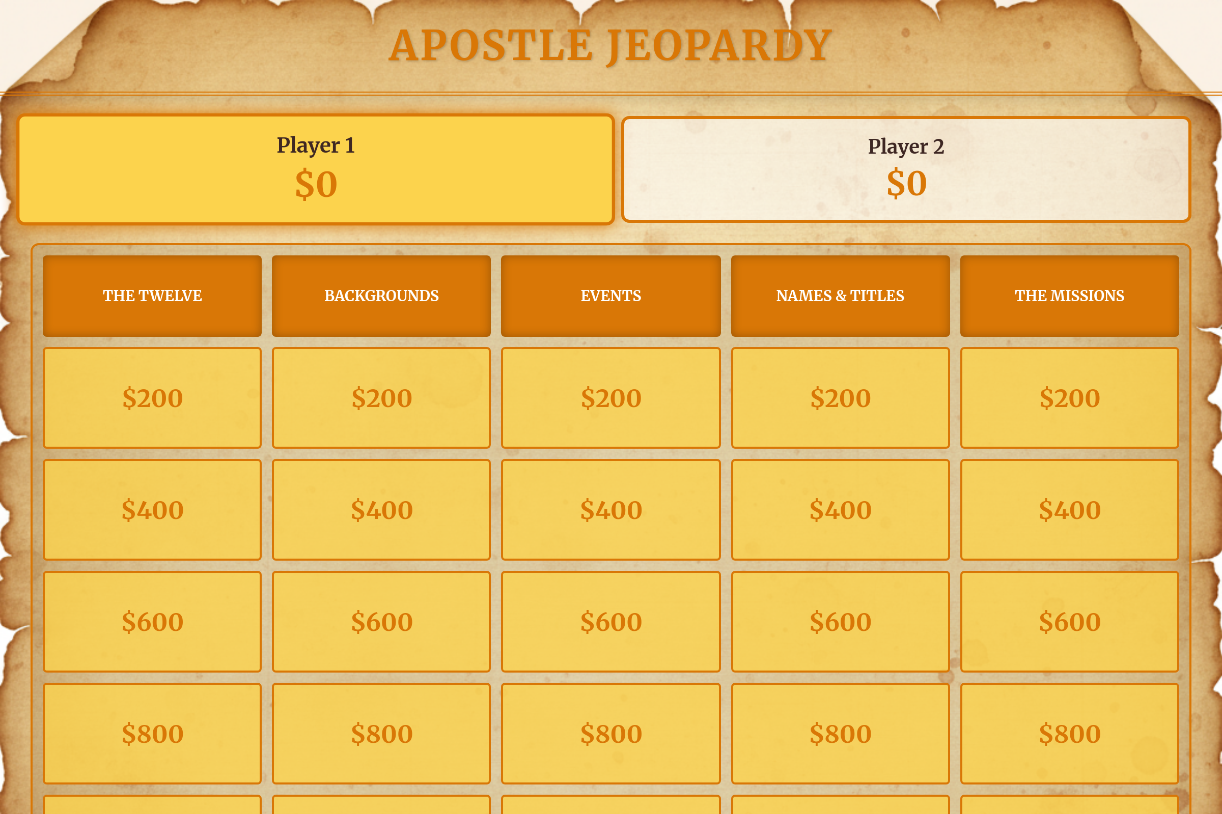 Apostle Trivia Challenge mini app
