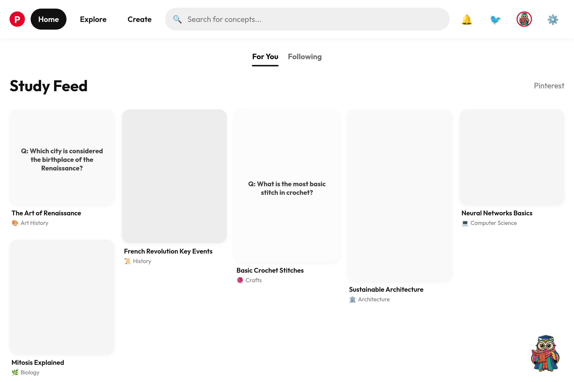 Study Pinterest mini app