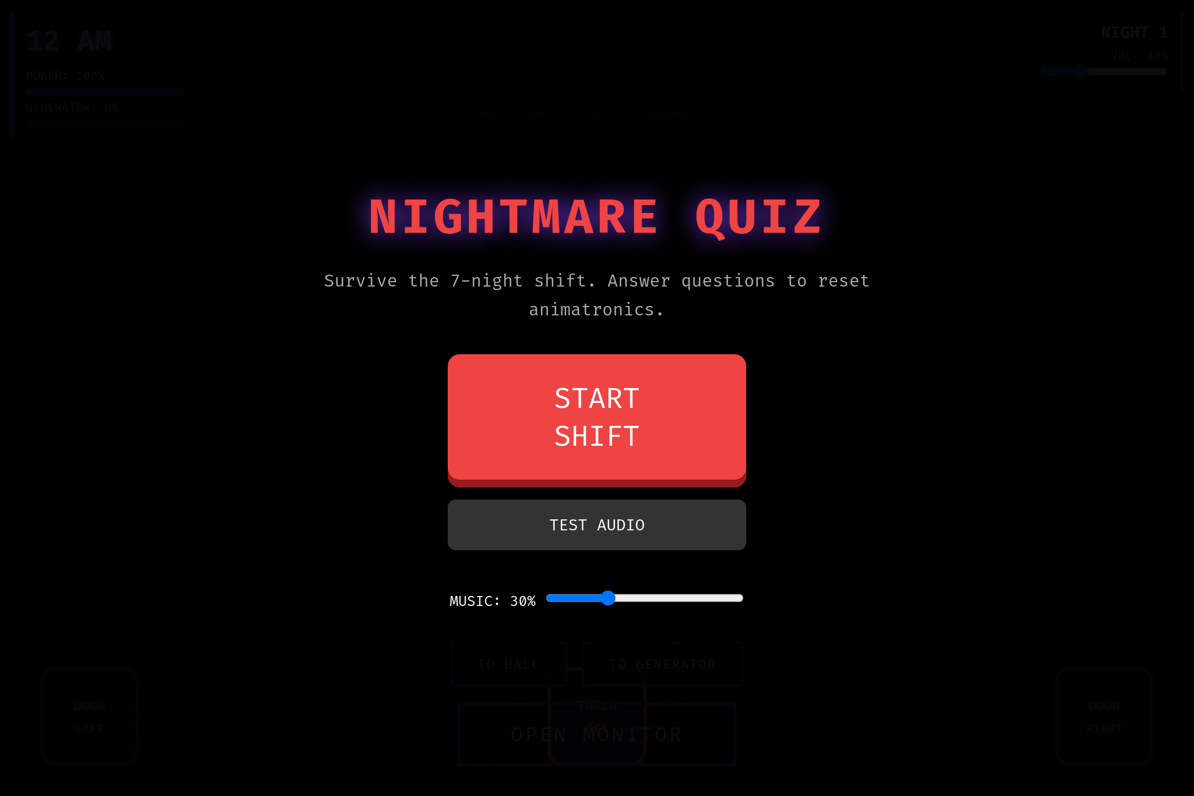 Nightmare Quiz mini app