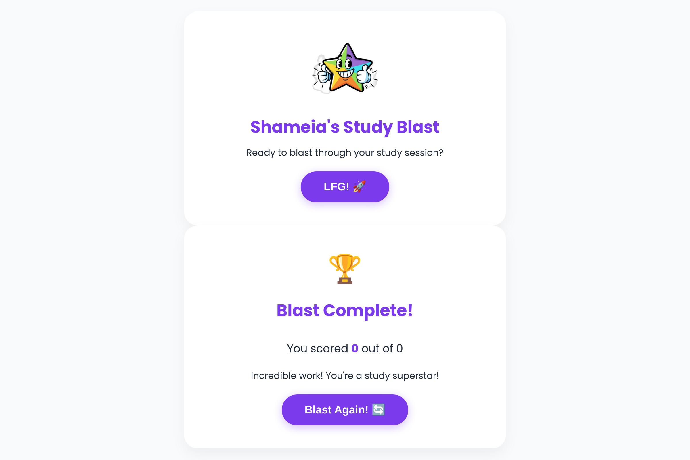 Shameia Study Blast mini app