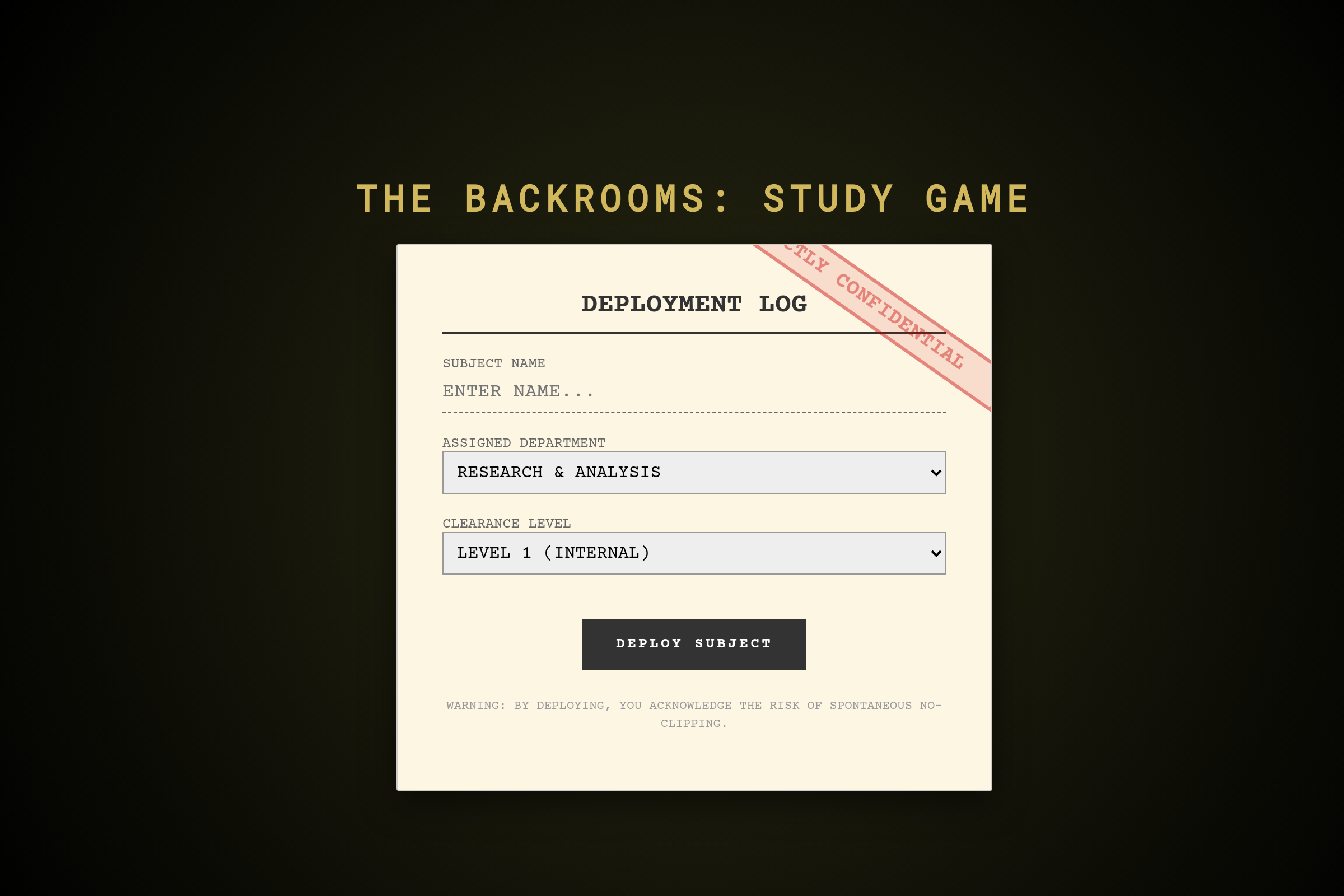 The Backrooms mini app