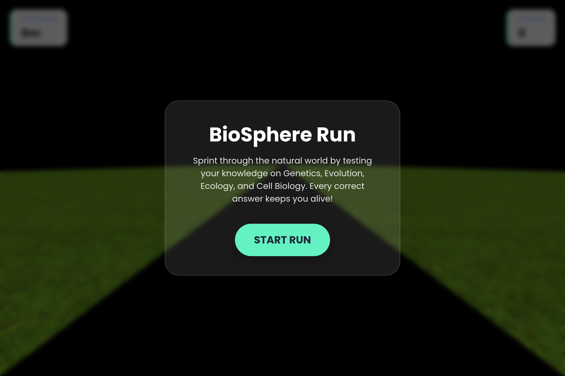 Biology Scenic Run Quiz mini app
