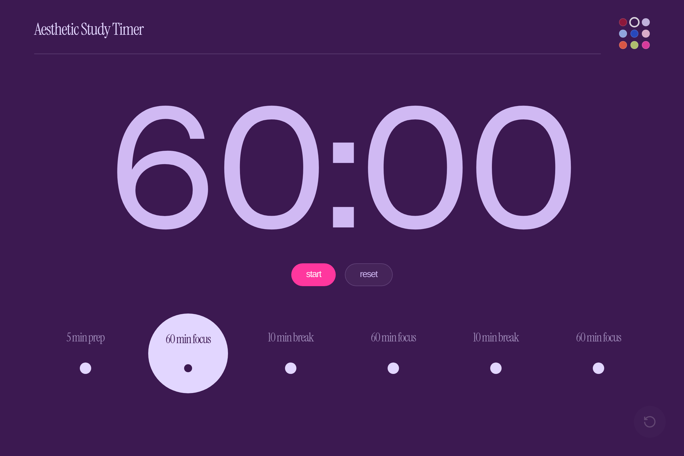 Aesthetic Study Timer (copy) mini app