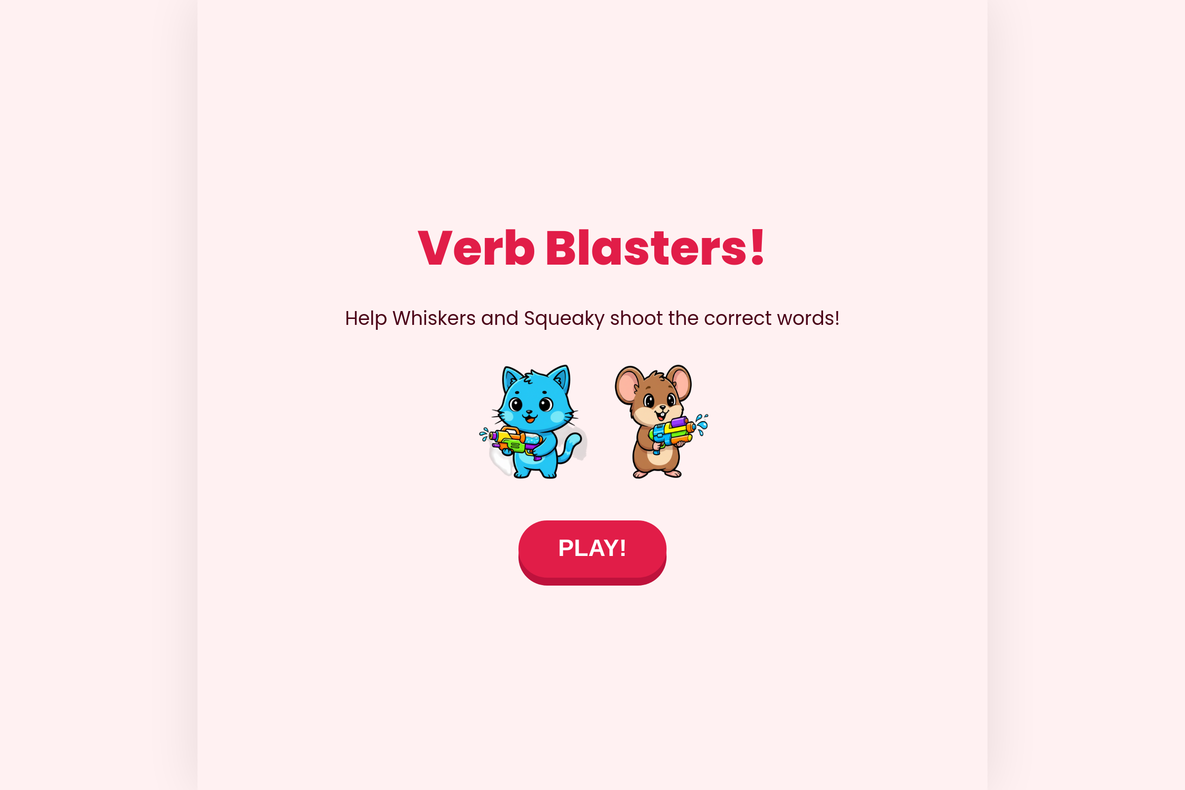 Verb Blasters mini app