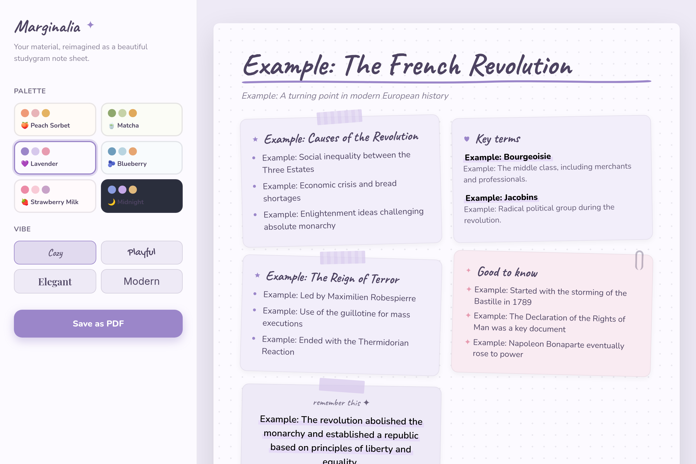 Aesthetic Notes mini app