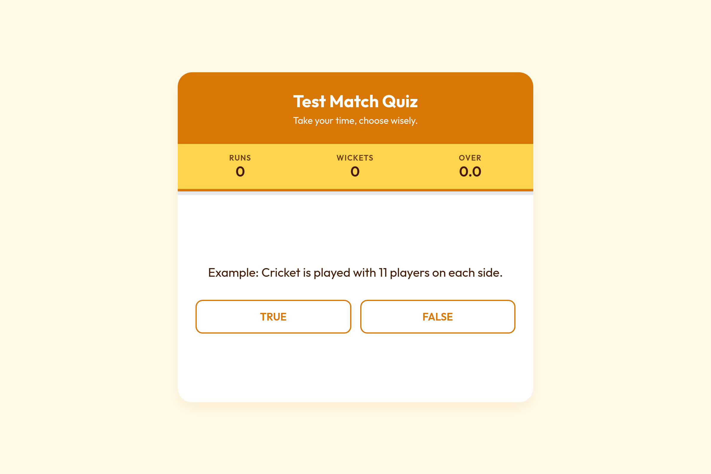 Test Match Trivia mini app