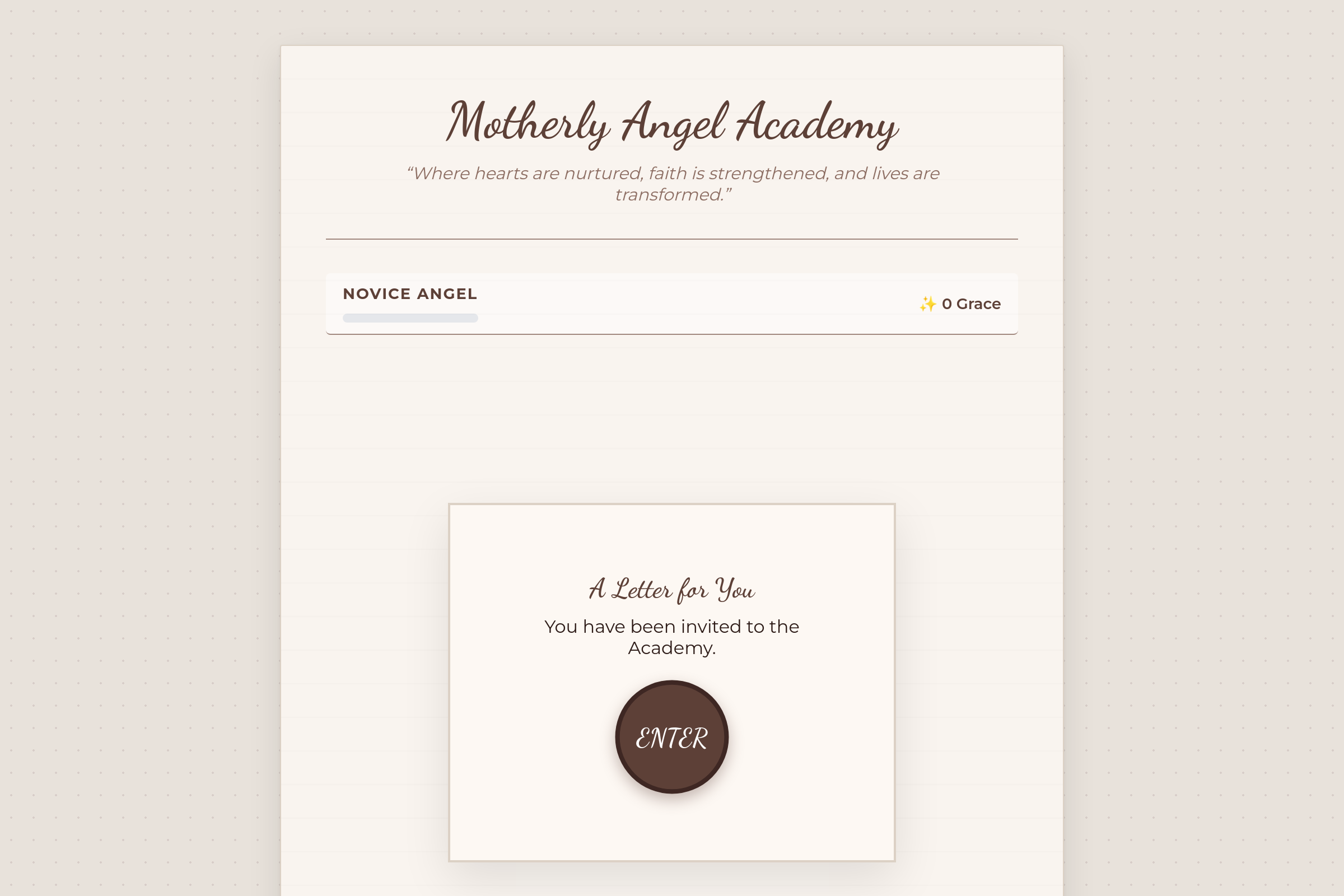Motherly Angel Academy mini app