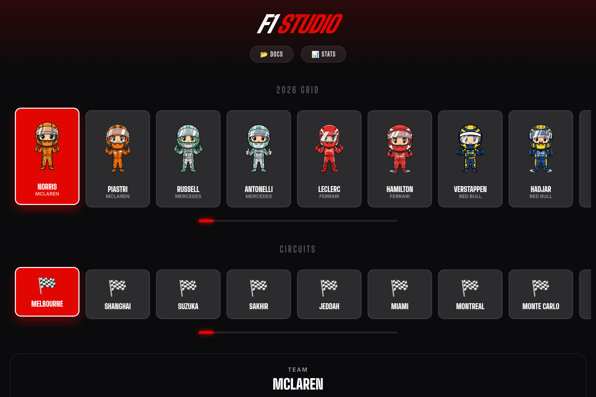 F1 Studio mini app