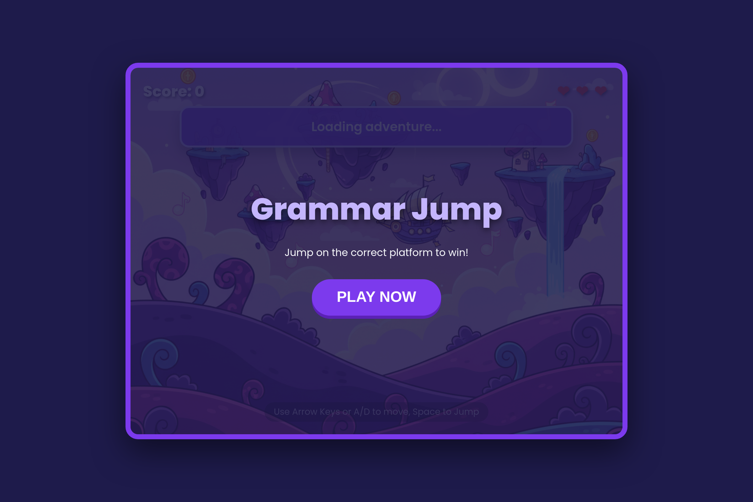 Grammar Jump Dash mini app