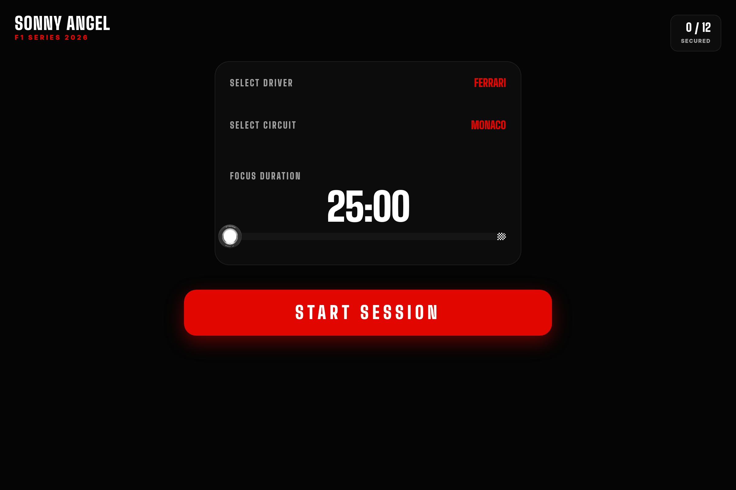 F1 Sonnys redesigned mini app