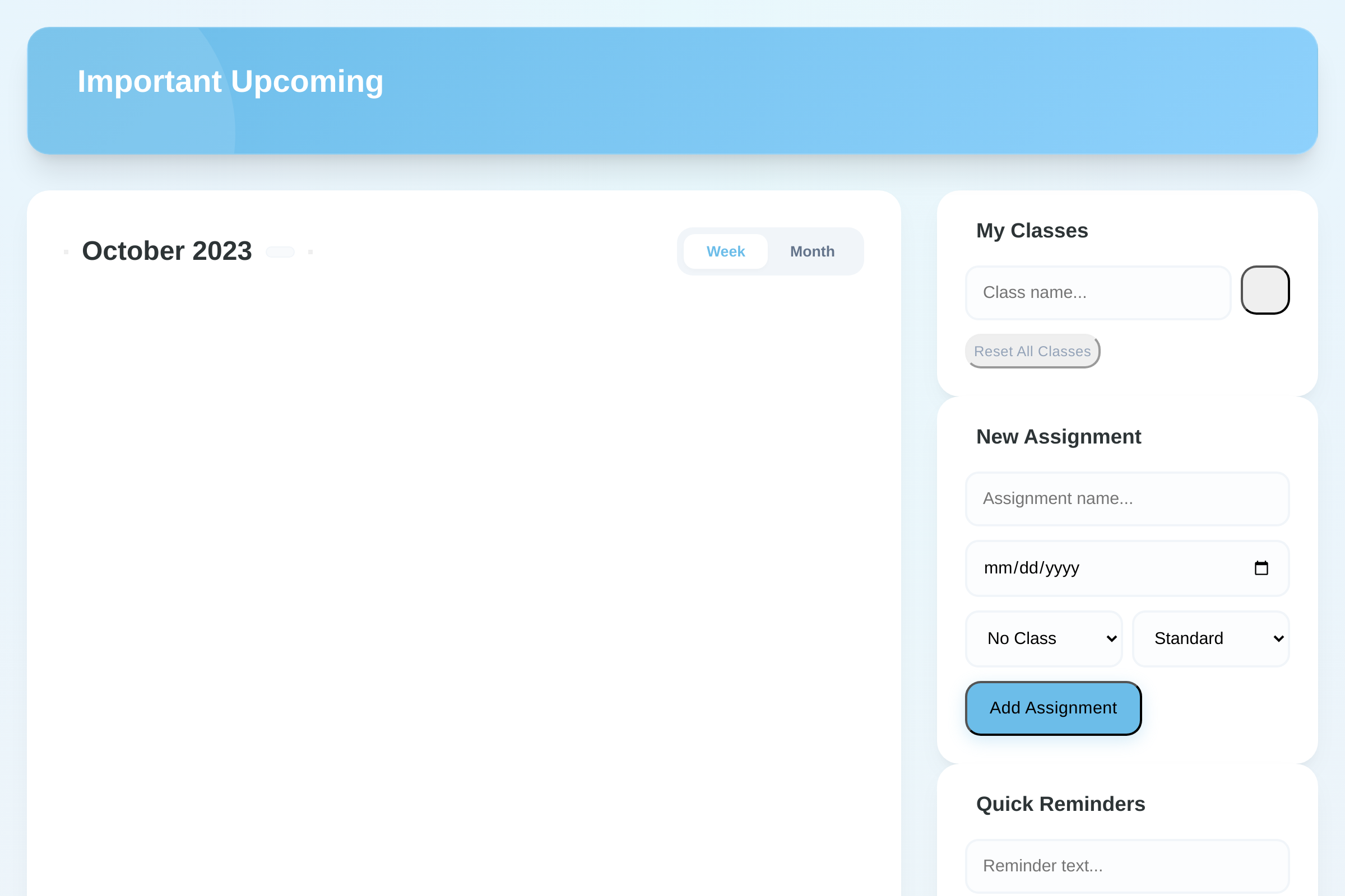 Aesthetic planner mini app