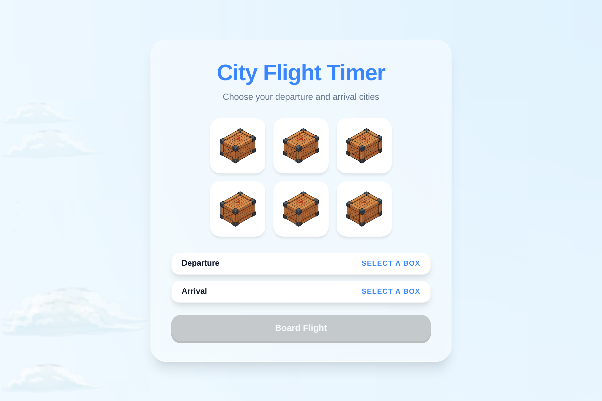 City Flight Timer mini app