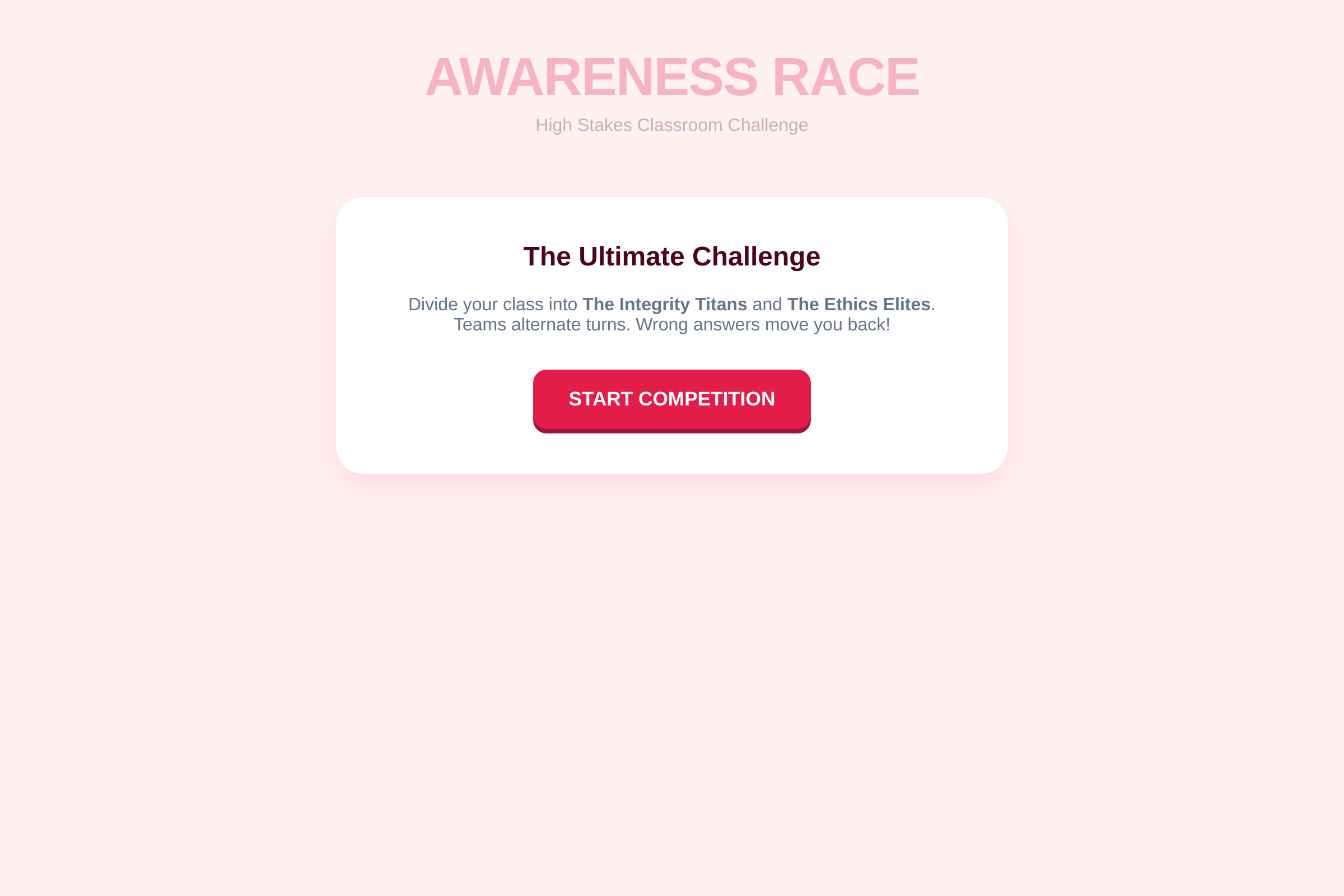 Ethics Race mini app