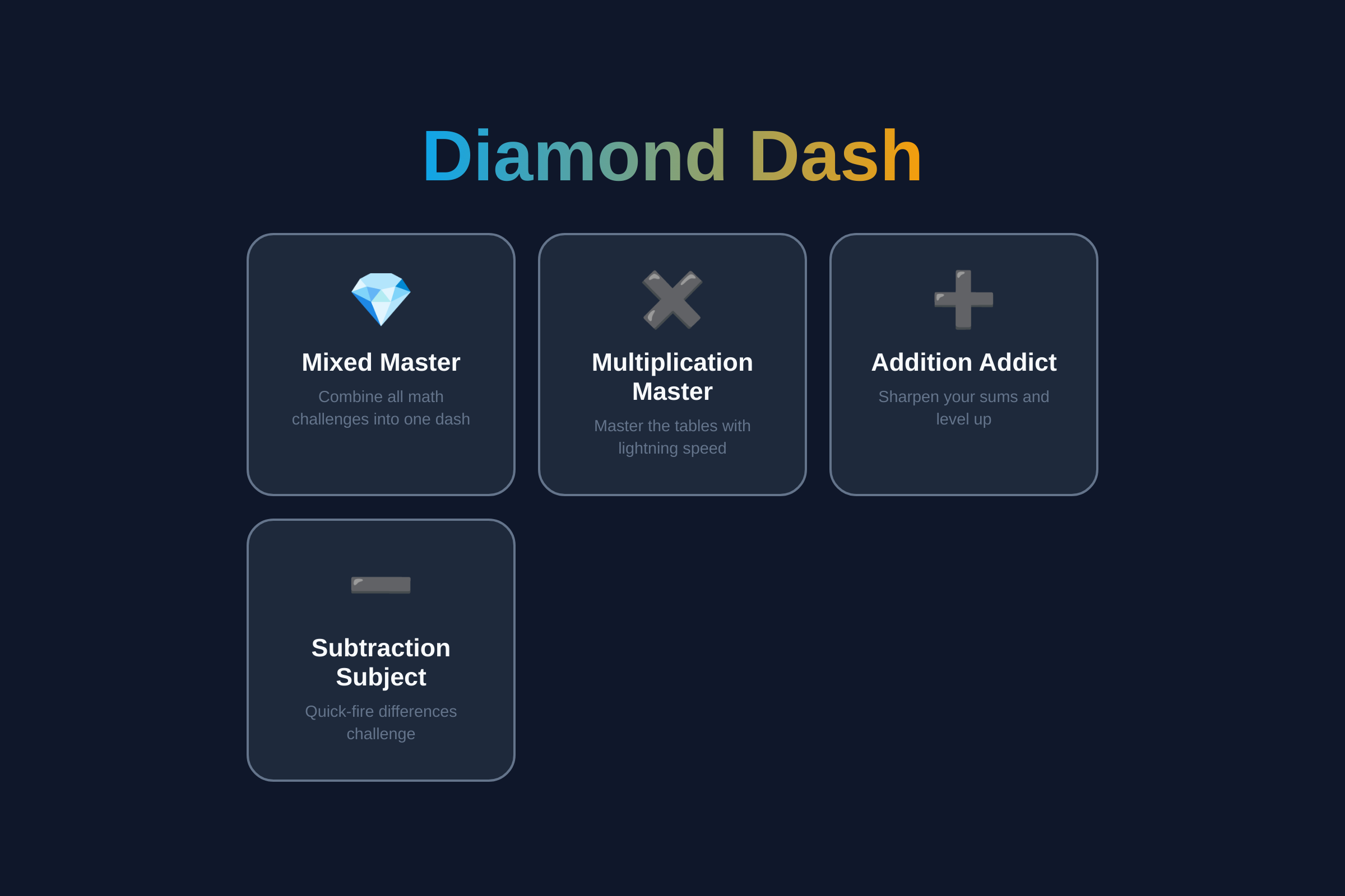 Math Diamond Dash mini app