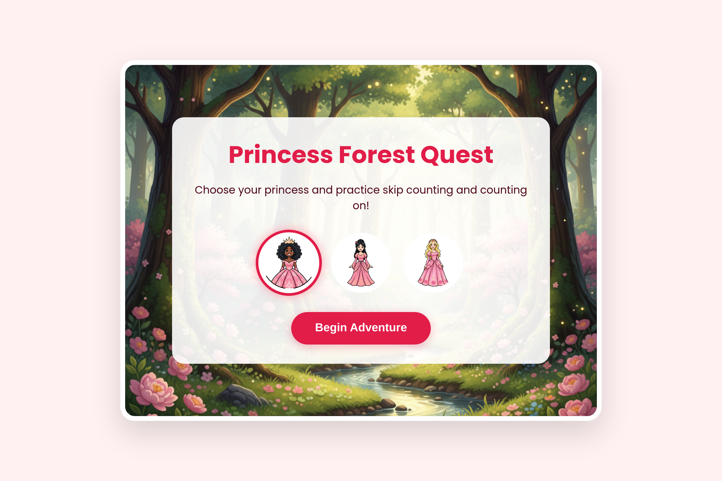 Princess Counting Quest mini app